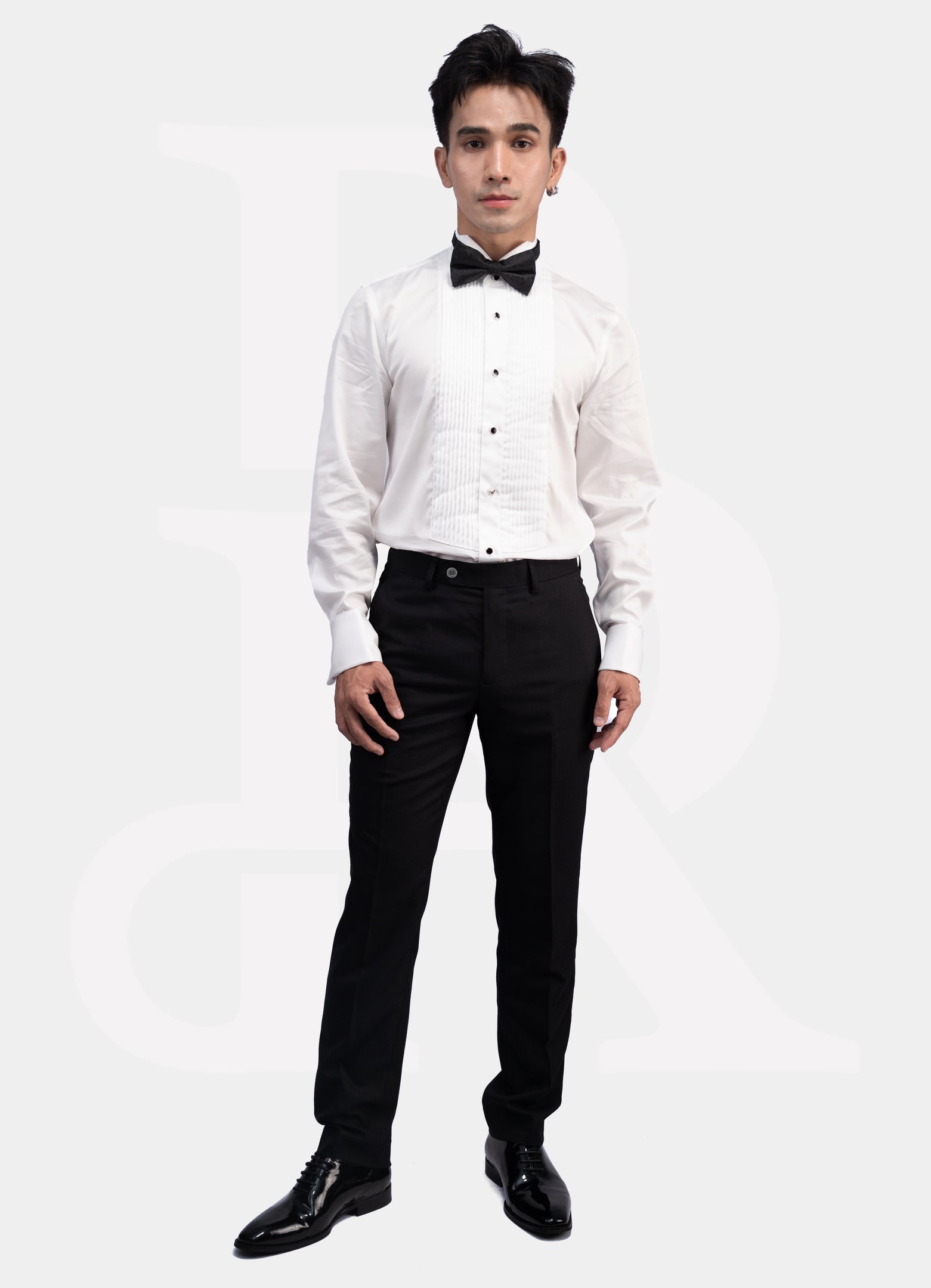 Ceremonial Label - 100% Cotton Tuxedo Pleated Dress Shirt 15210-1