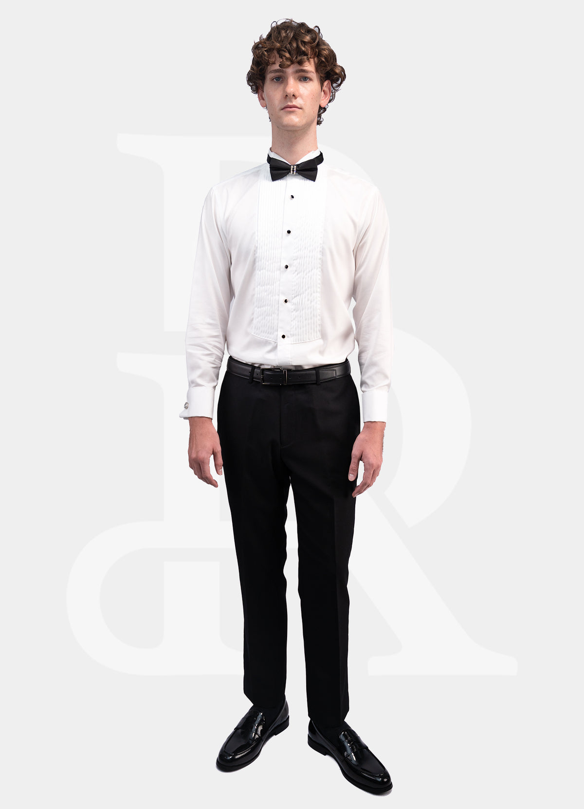 100% Cotton 100S - Tuxedo Pleated Dress Shirt 19006LF