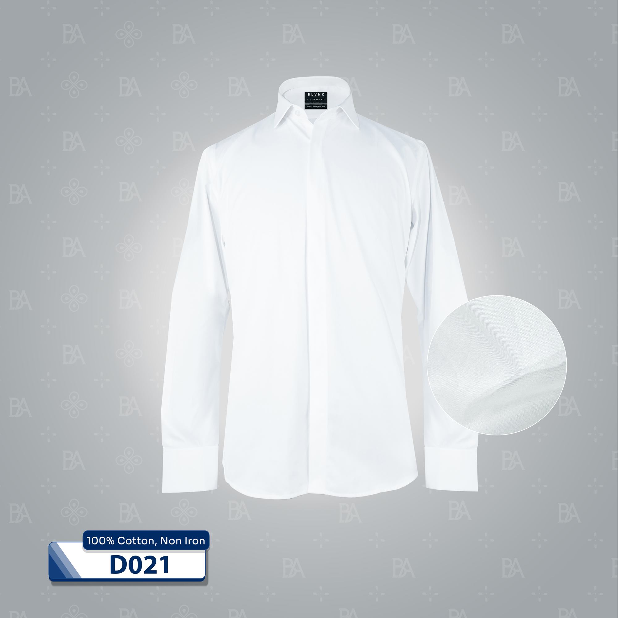 French Cuff - Non Iron White Covered Placket
