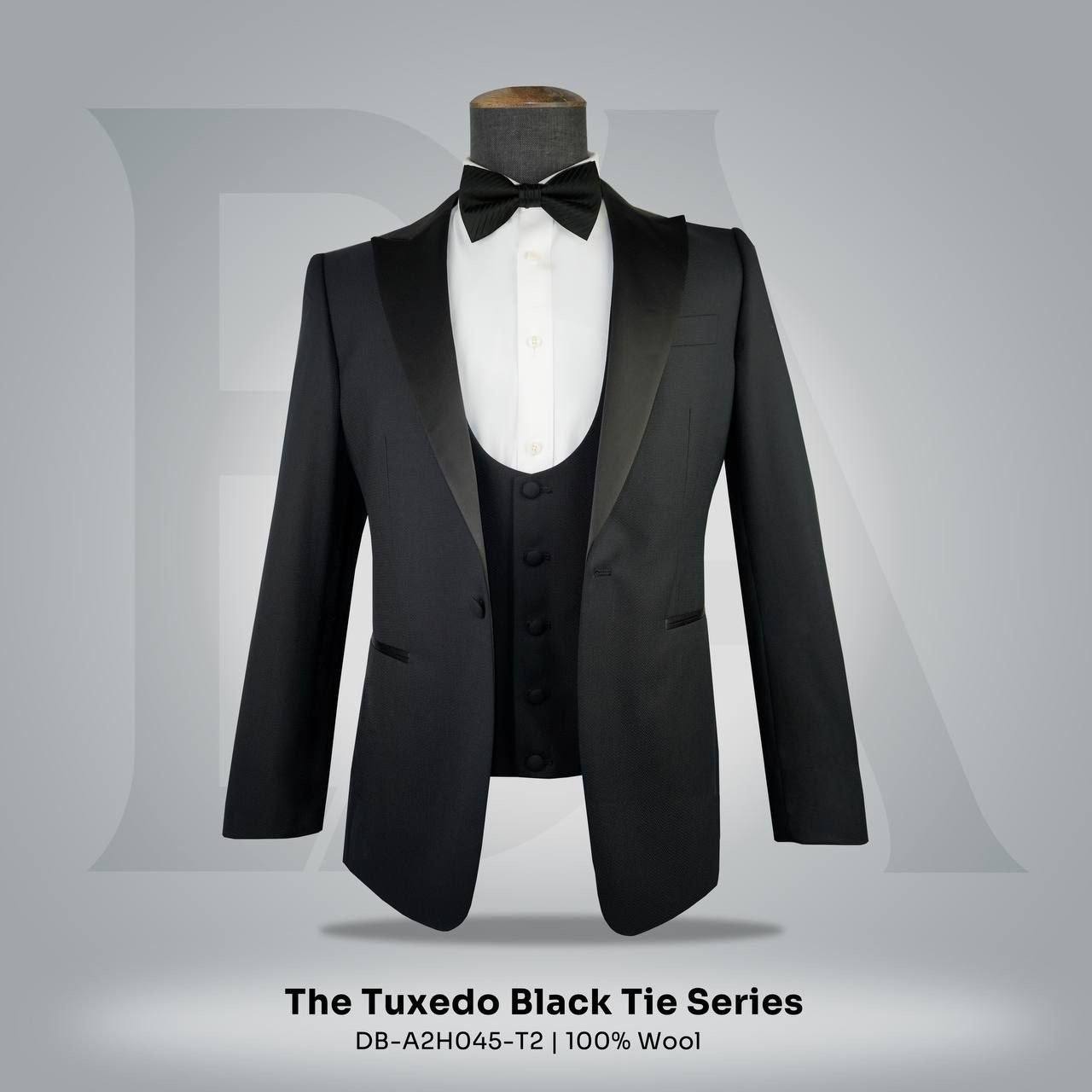 The Tuxedo Black Tie Series, DB-A2H045-T2 | 100% Wool Tuxedo Jacket, Peak Lapel