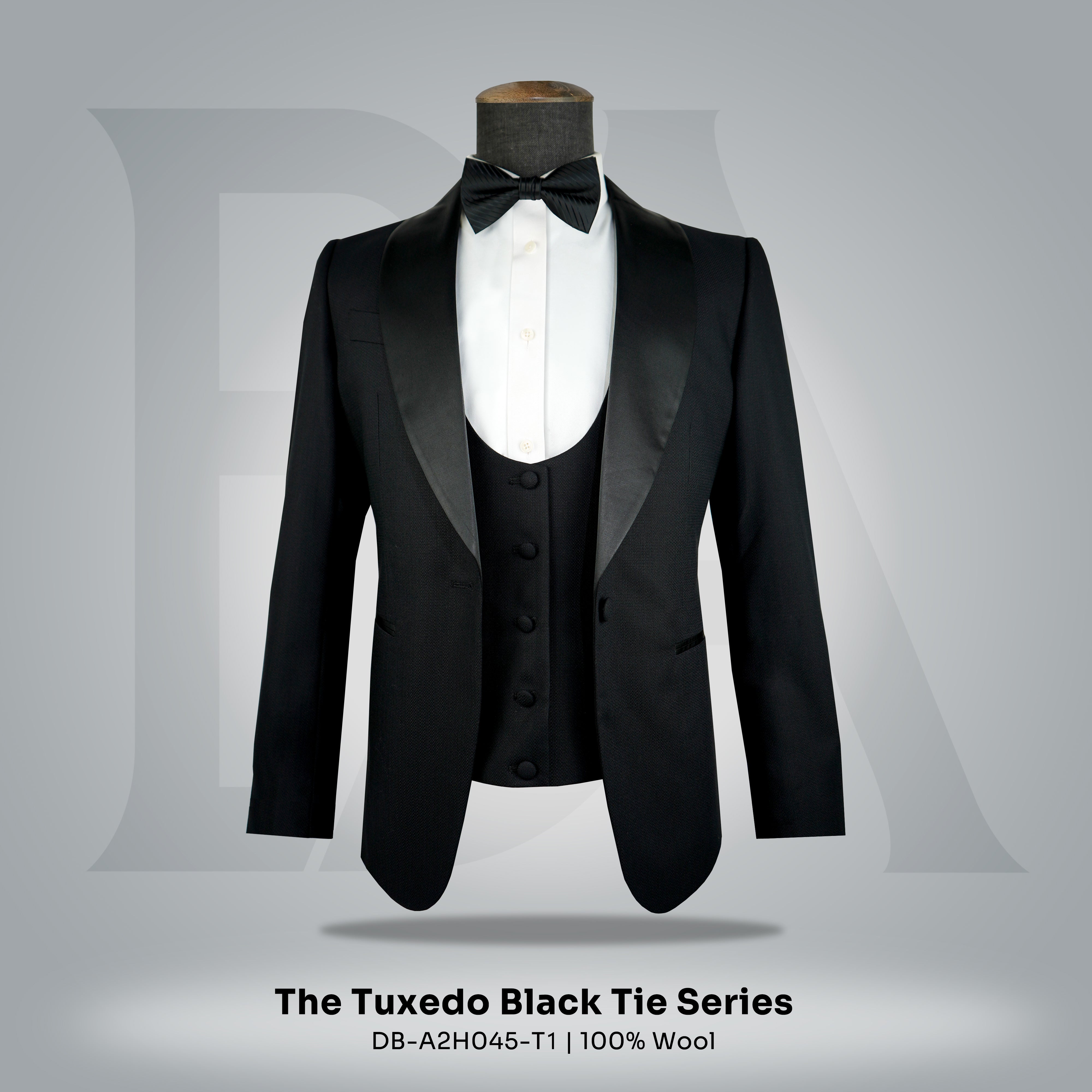 The Tuxedo Black Tie Series, DB-A2H045-T1 | 100% Wool Tuxedo Jacket, Shawl Lapel