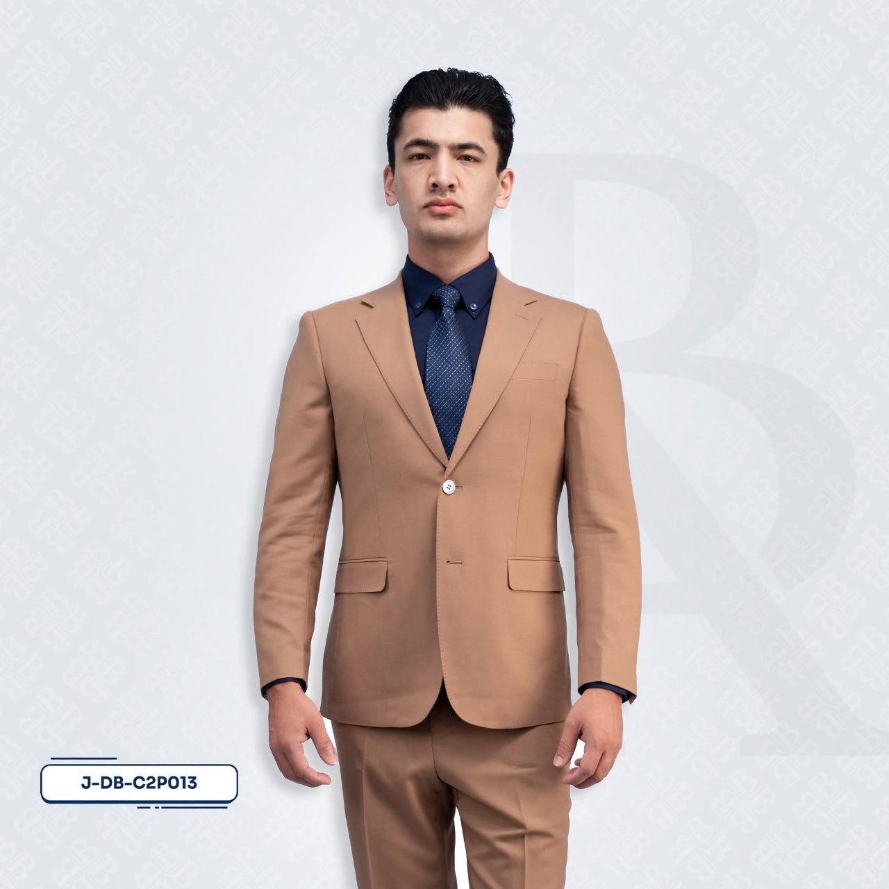 Elite Suit Jacket - 2-Buttons Notch Lapel Brown DB-C2P013
