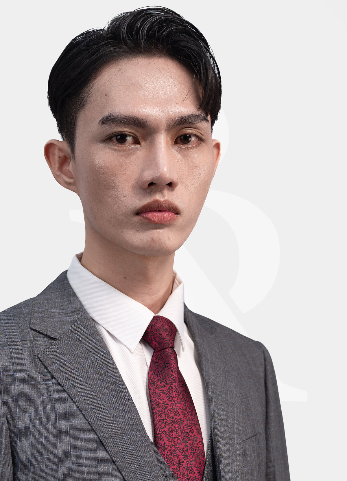 Standard Suit Jacket - 2-Buttons Notch Lapel Dark Grey Windowpane L3020-10
