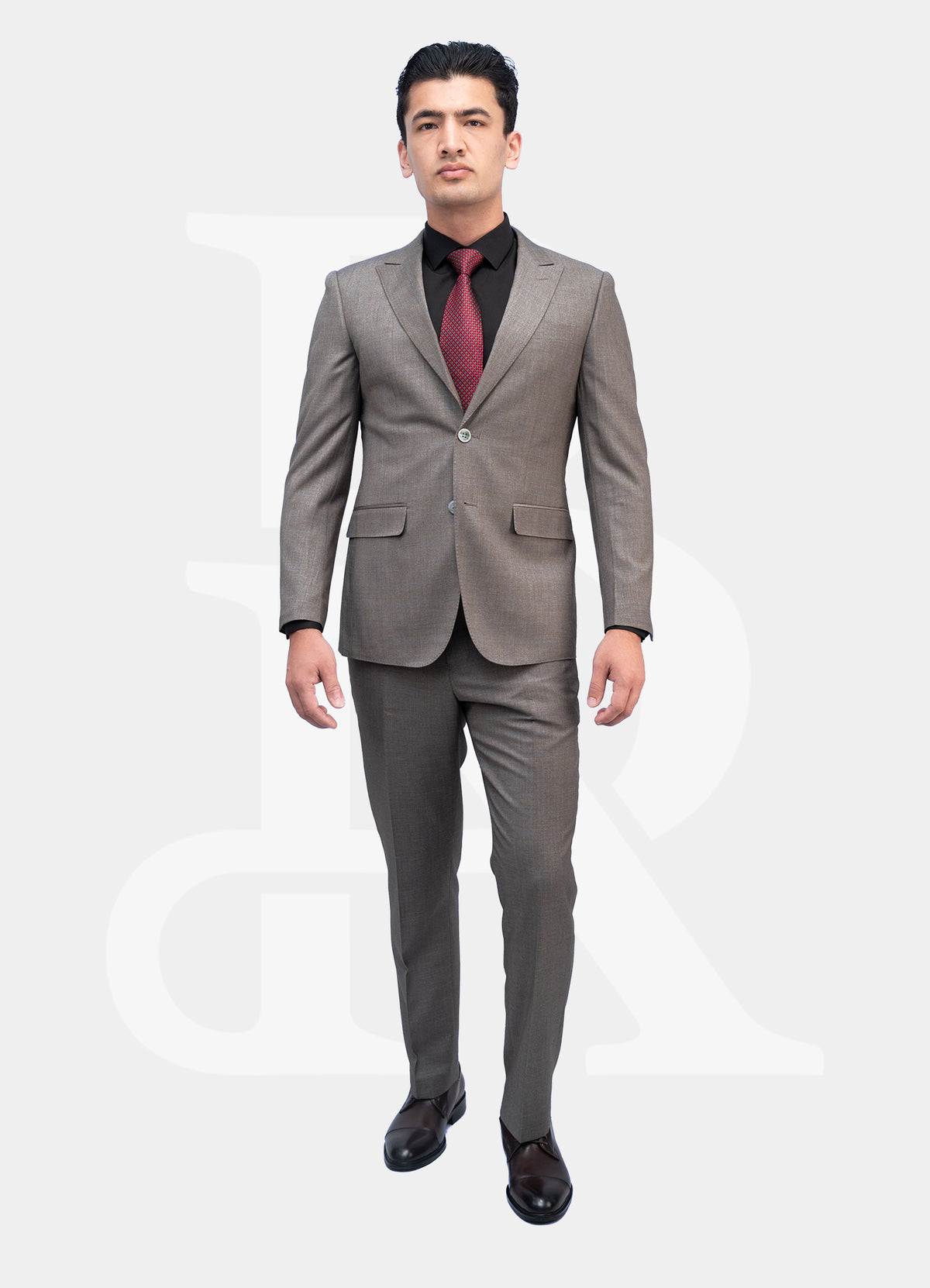 Standard Suit Jacket - 2-Buttons Peak Lapel Grey Windowstripe L3024-8
