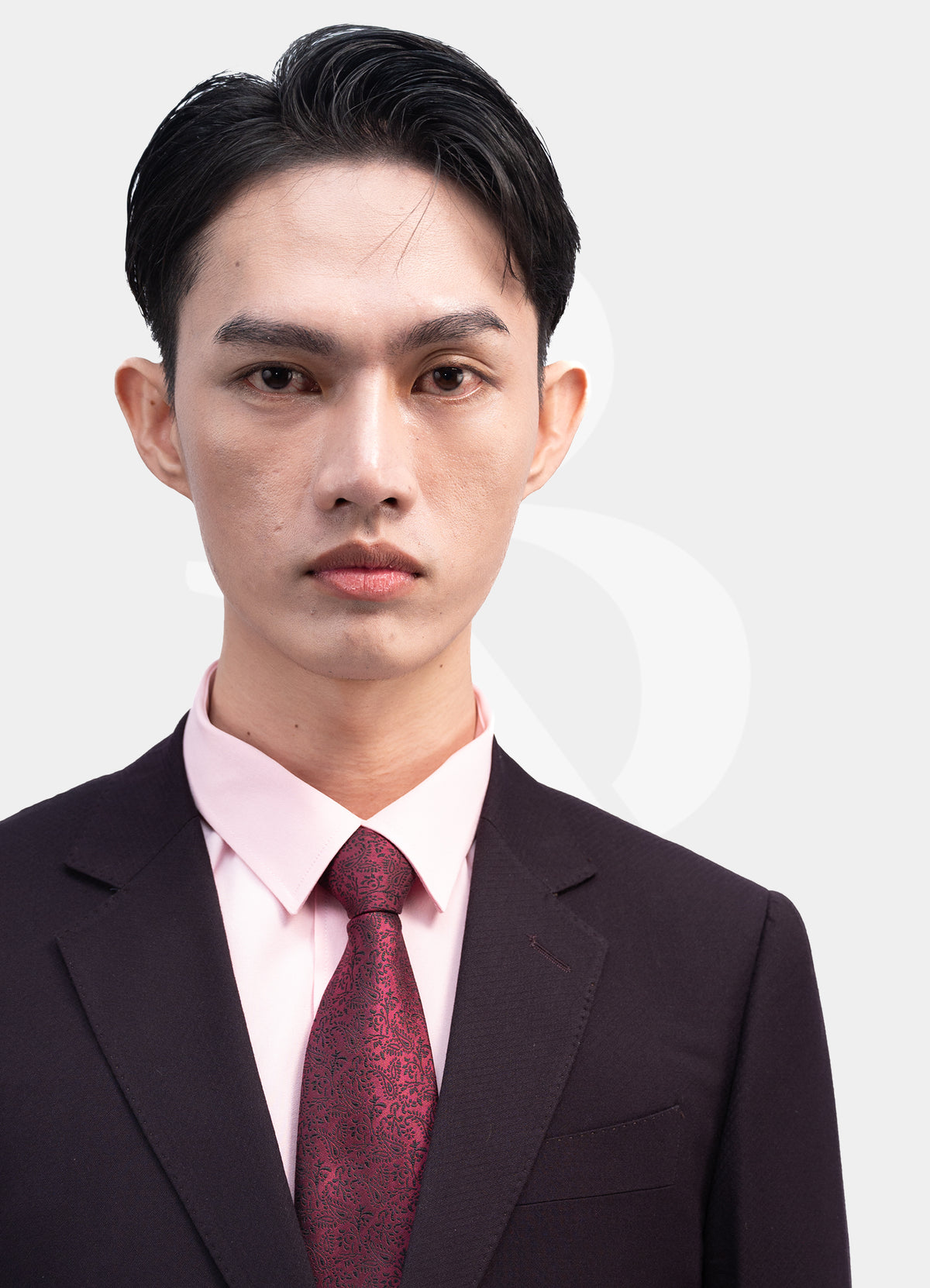 Standard Suit Jacket - 2-Buttons Wide Notch Lapel Burgundy L3072-25