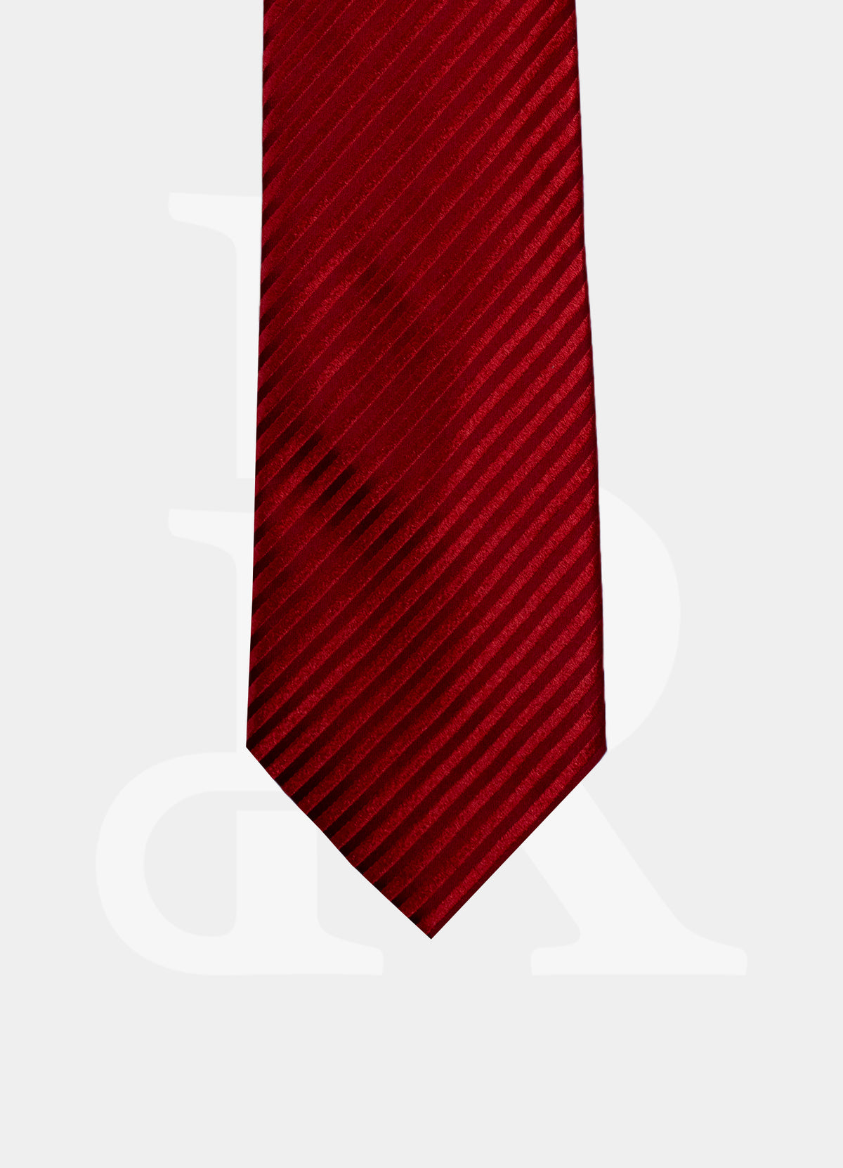 100% Silk Necktie - Bright Red Stripe