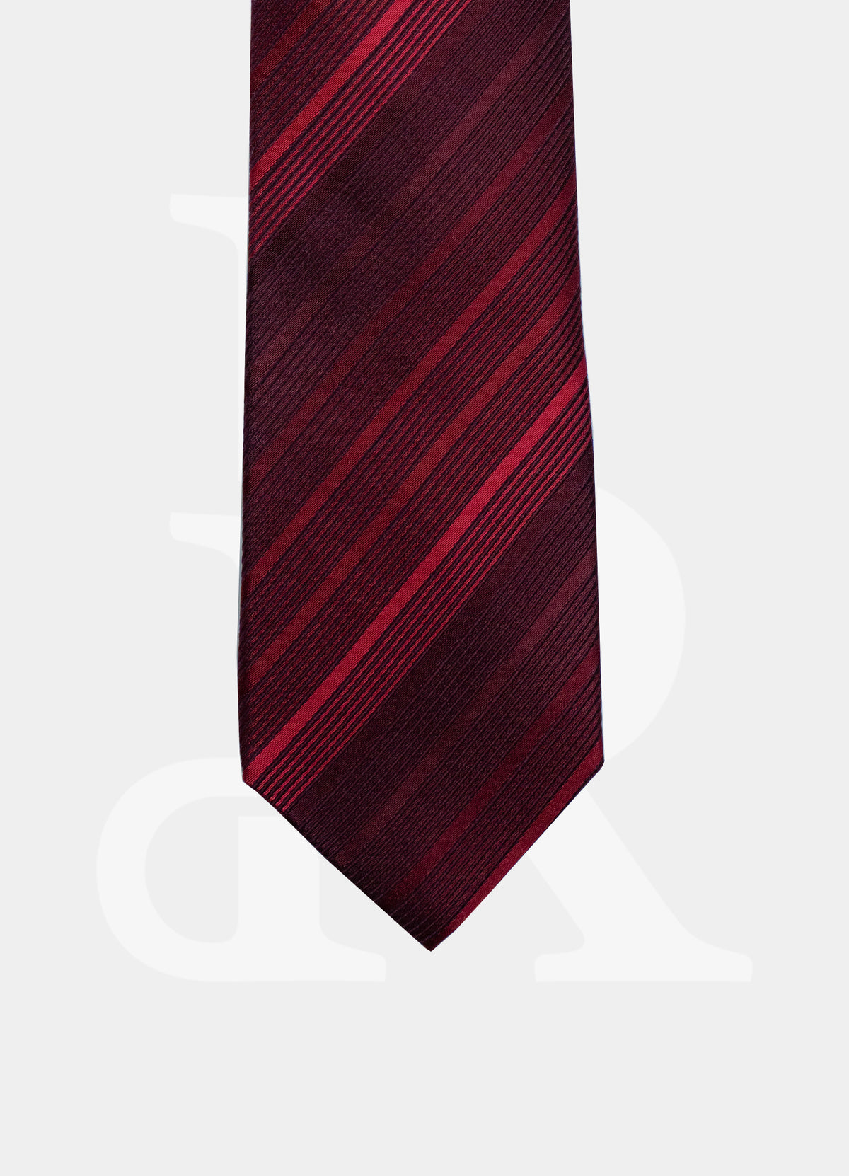 100% Silk Necktie - Red Stripe