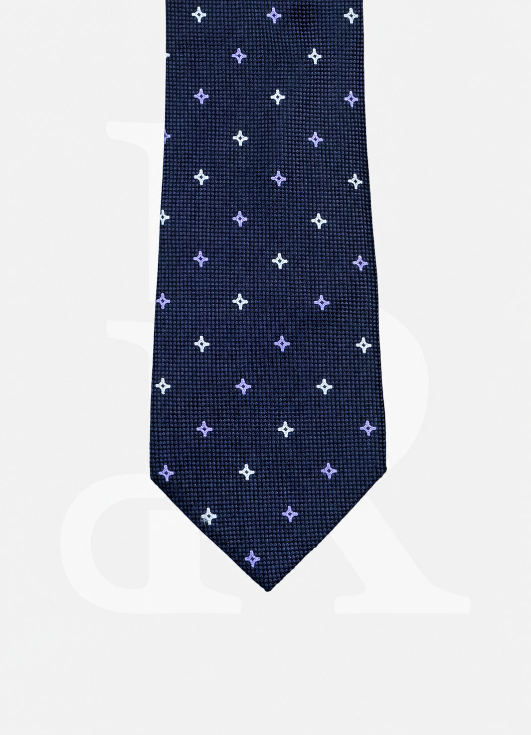 100% Silk Necktie - Purple Star Pattern