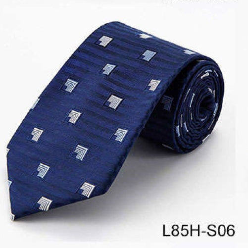 100% Silk Necktie - Navy Pattern