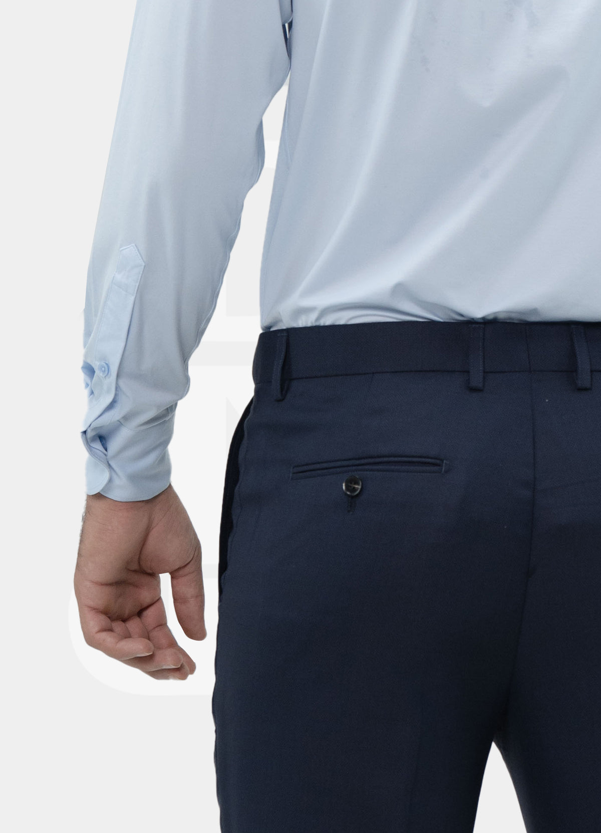 Wool Blended Trousers - Navy Dotted LYM7005