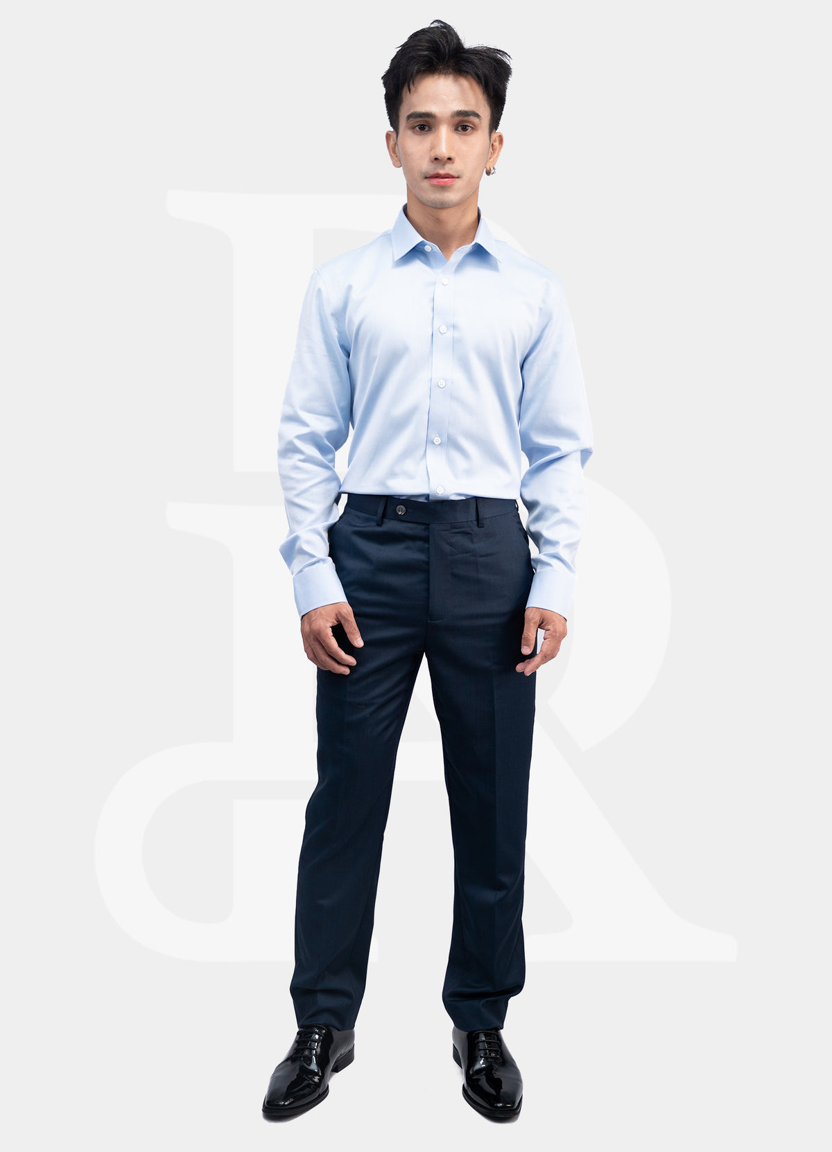 100% Cotton 100S - Non Iron Blue Dress Shirt M26