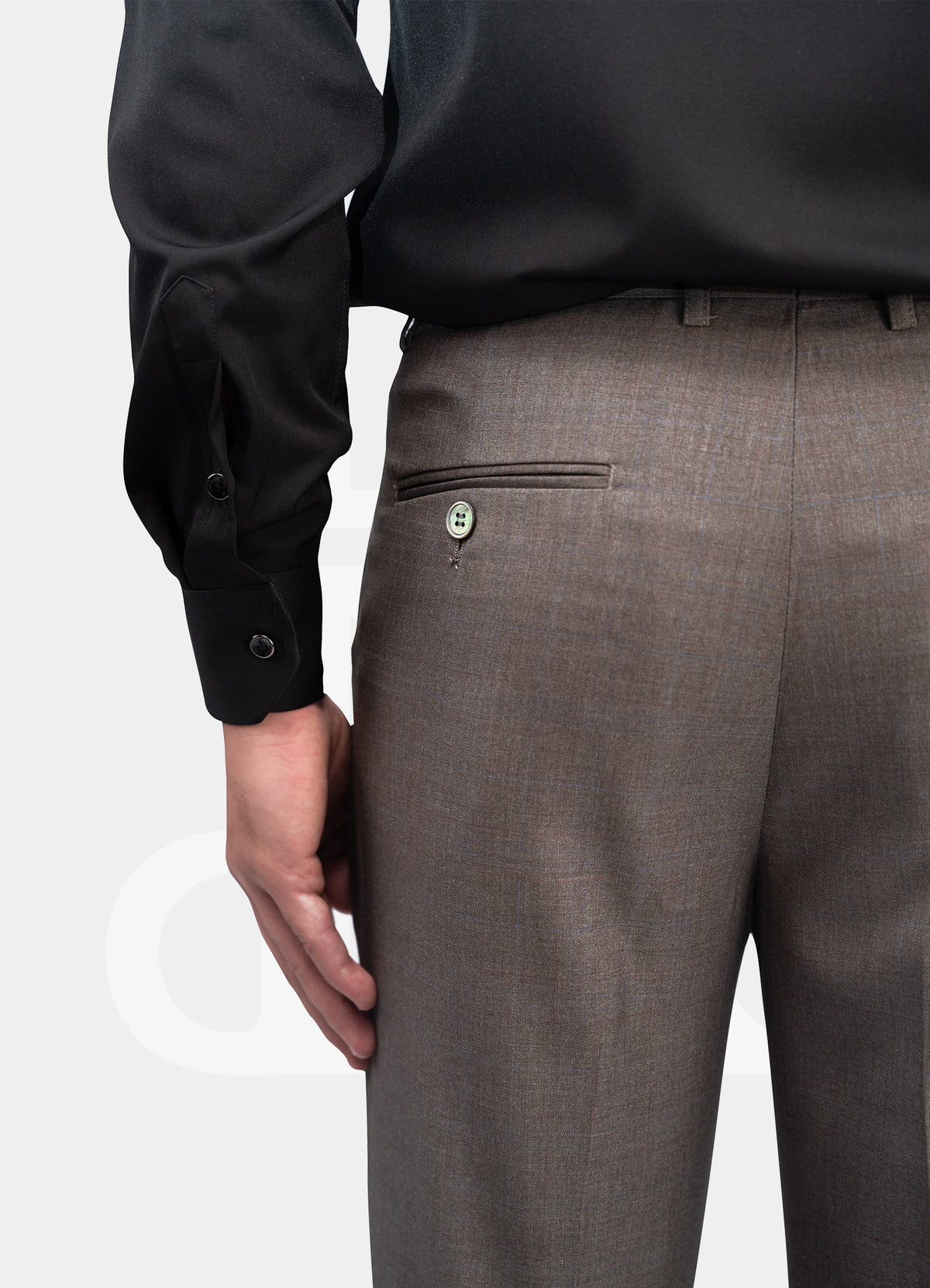 Standard Trousers - Grey Windowstripe L3024-8