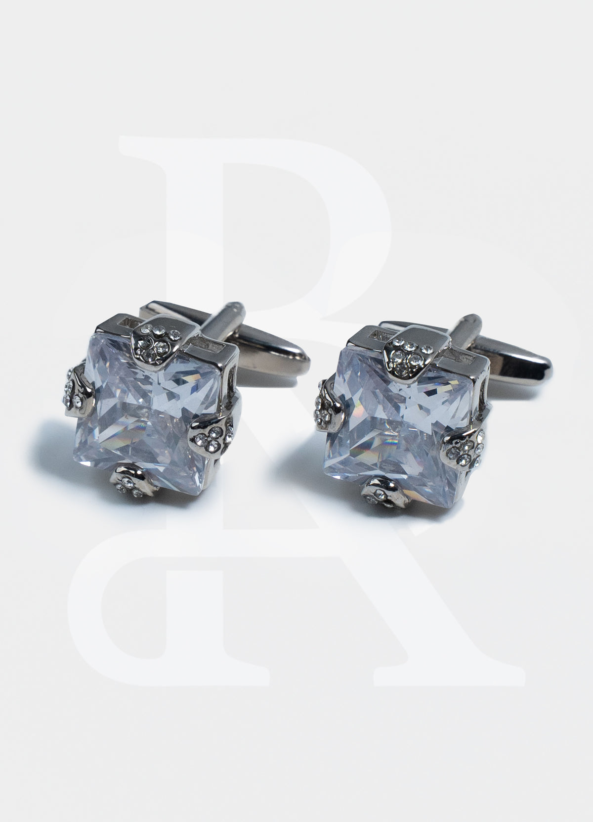 Cufflinks Premium - Silver Diamond