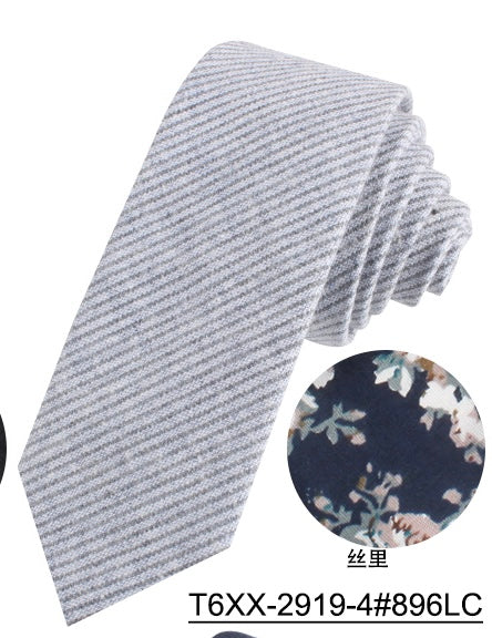 Wool Blended Necktie - Grey Stripe