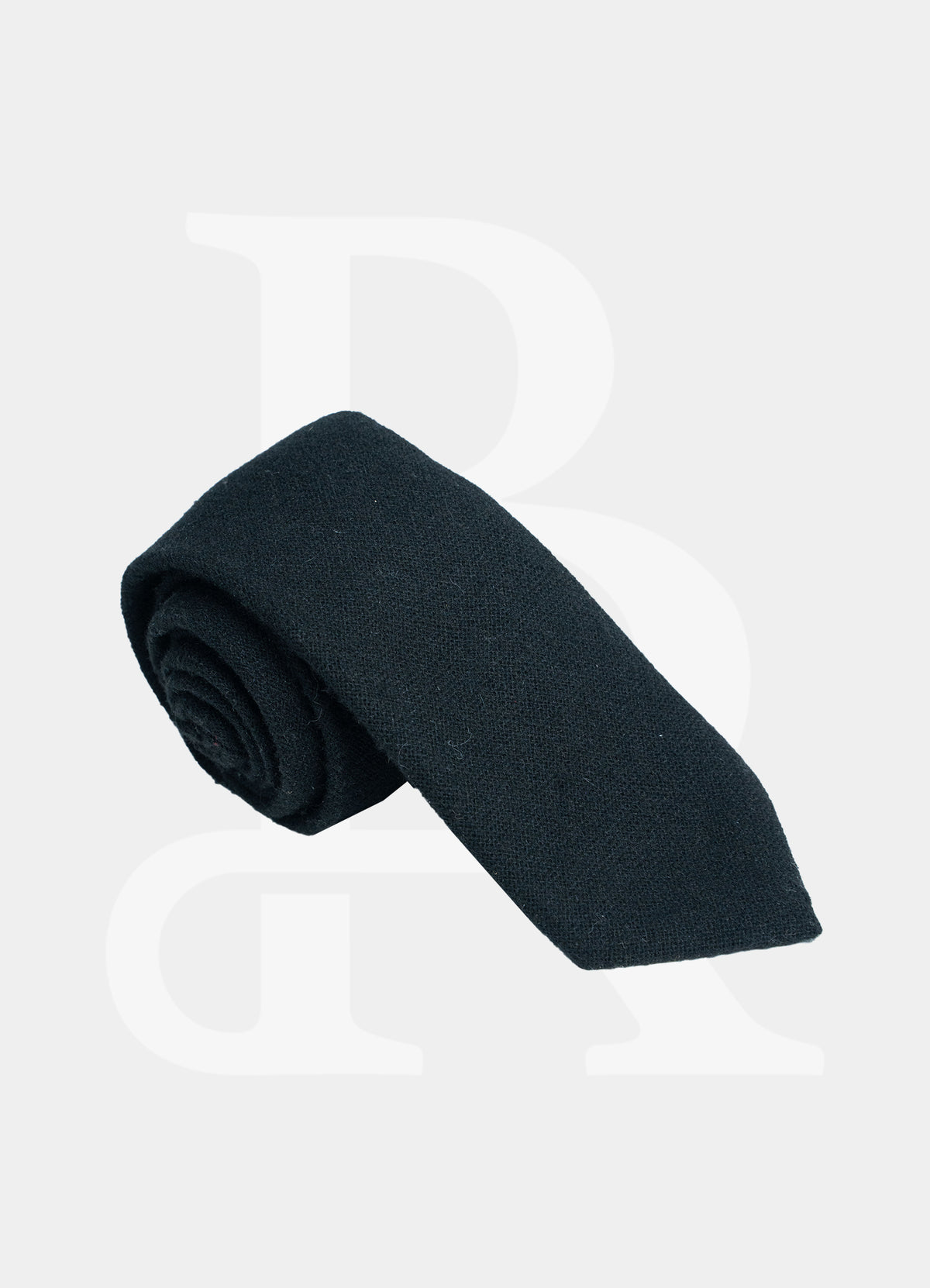 Wool Blended Necktie - Black