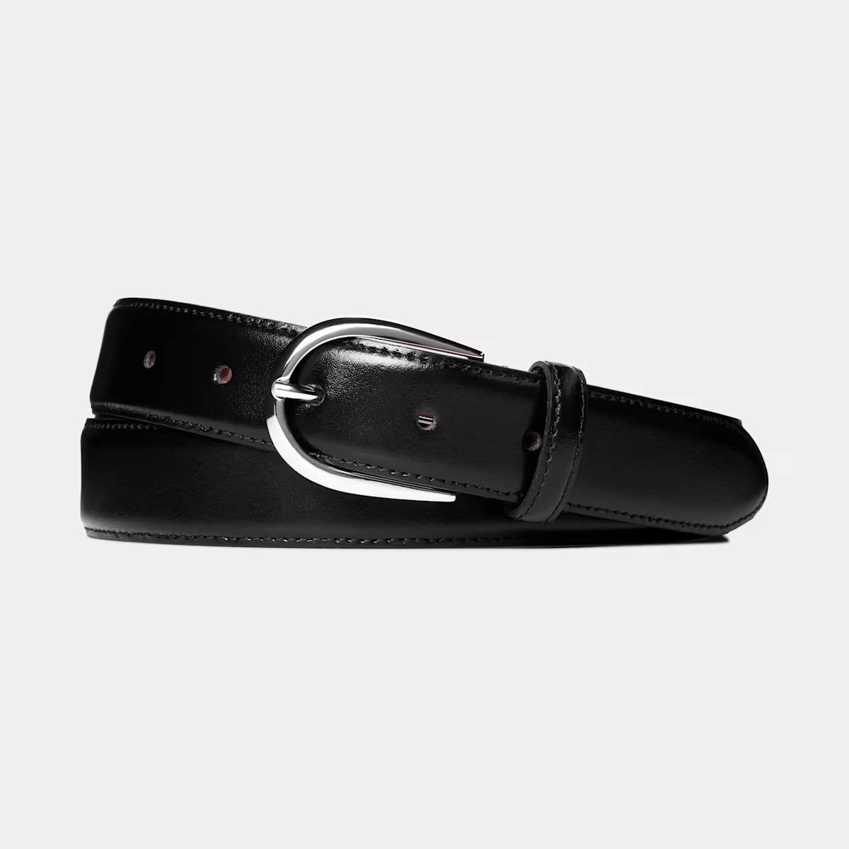 Black Pin Buckle - 100% Leather Belt BL002
