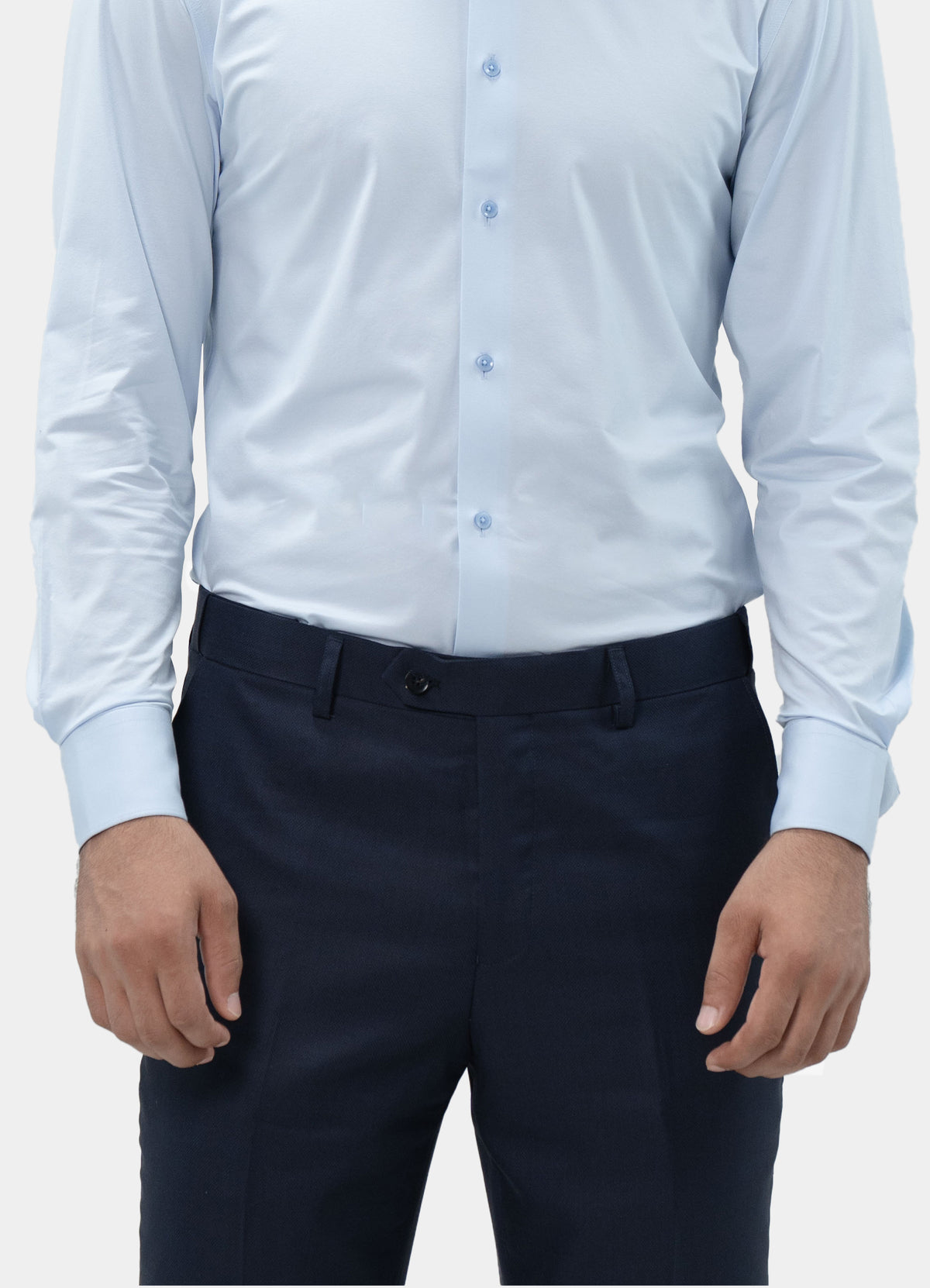 Wool Blended Trousers - Navy Dotted LYM7005