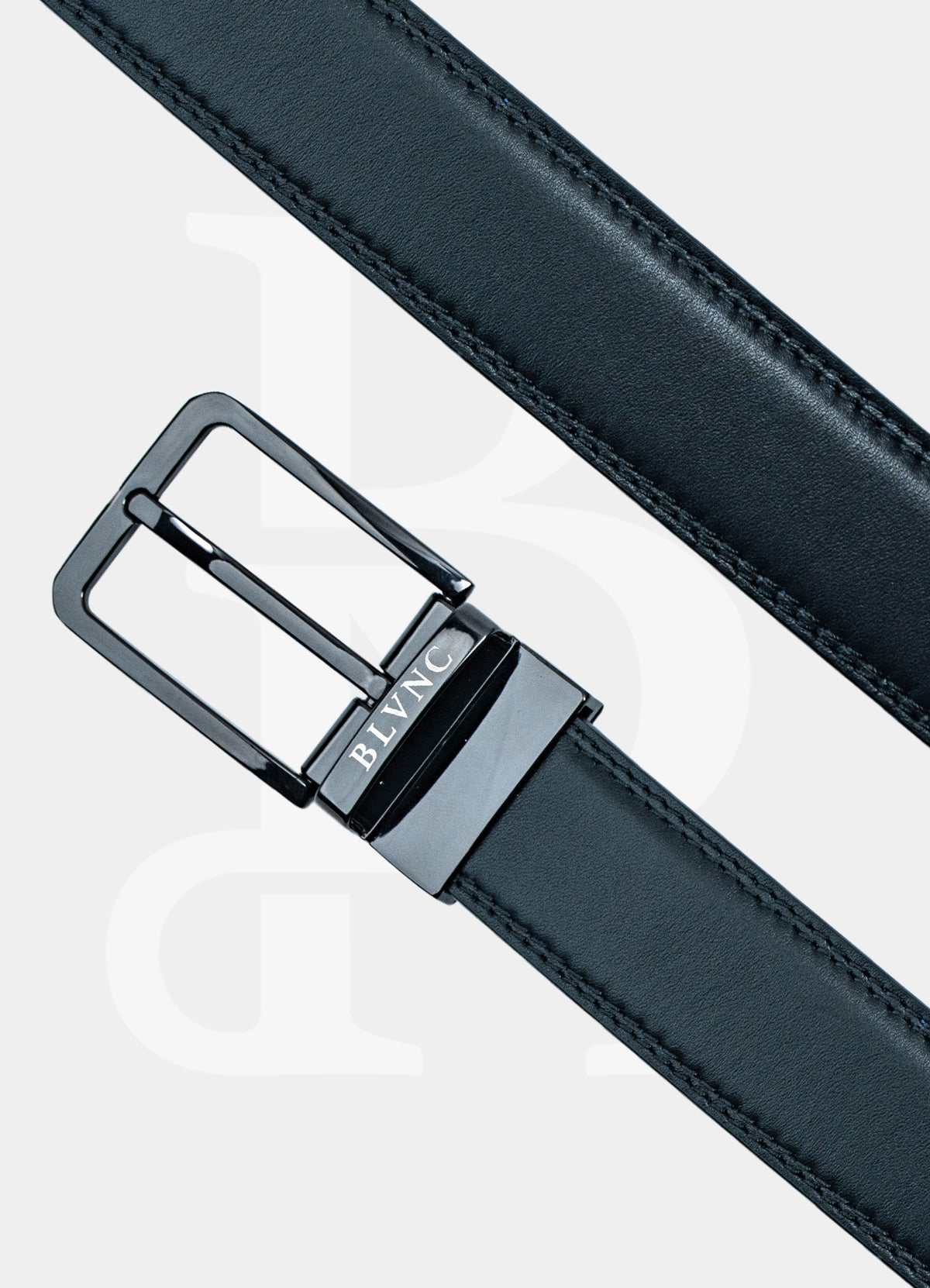 Black Pin Buckle - 100% Leather Belt BL002