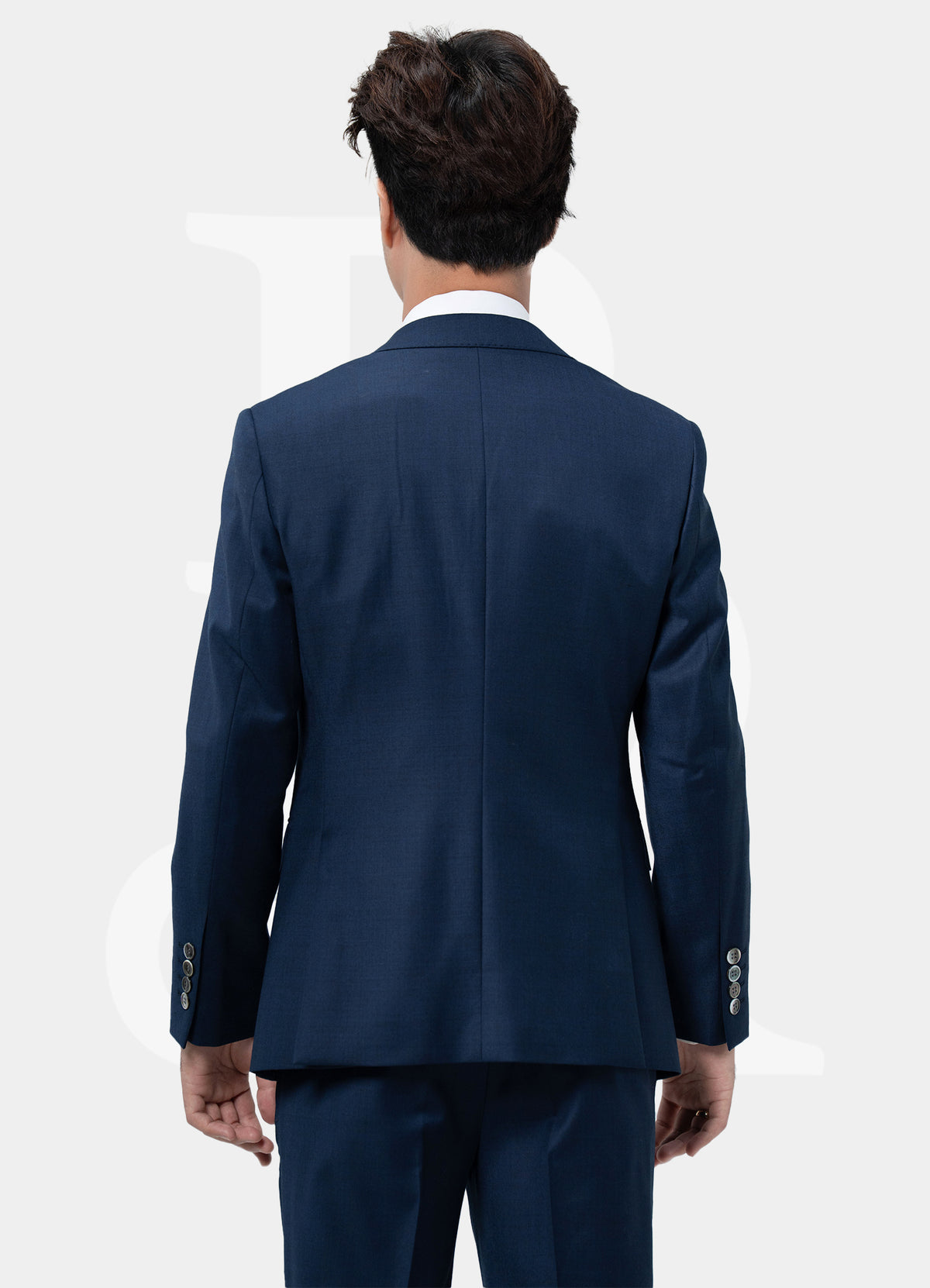 100% Wool Classic 1 Button Suit Jacket - Navy