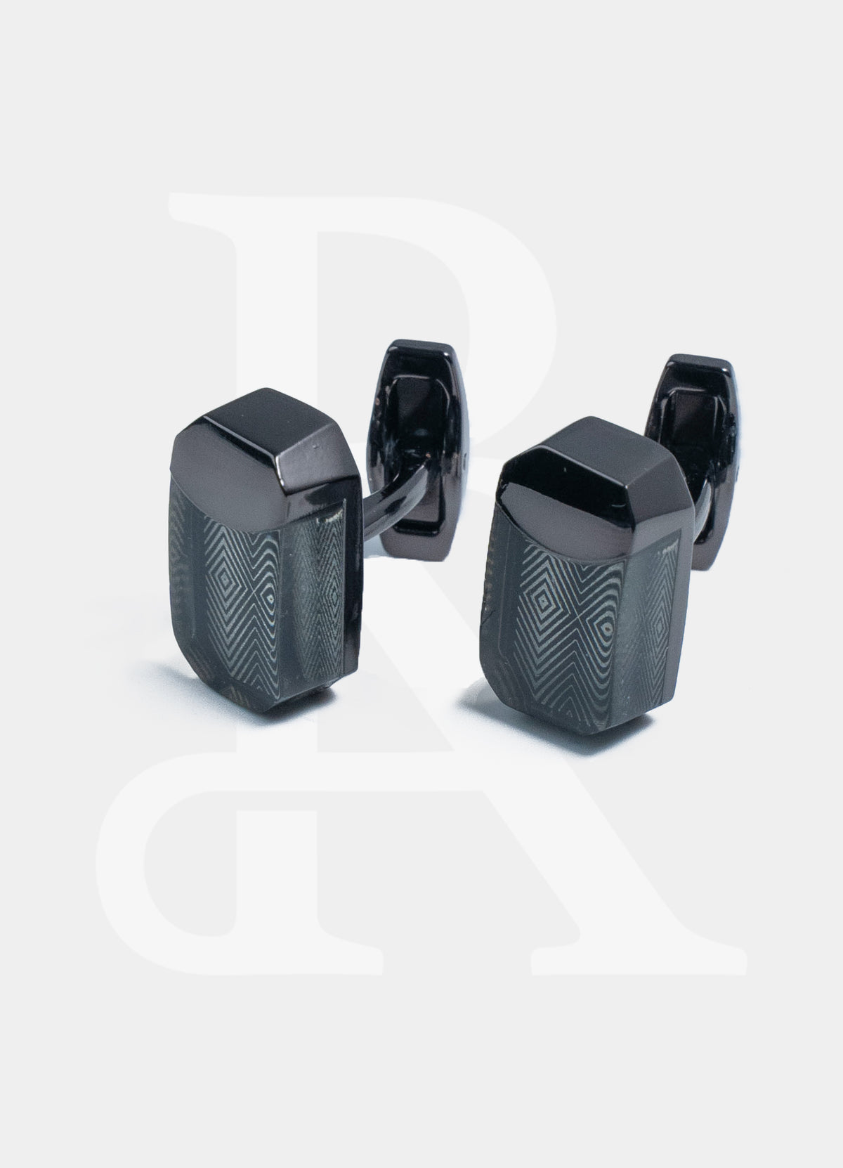 Premium Cufflinks - Black Big Crystal