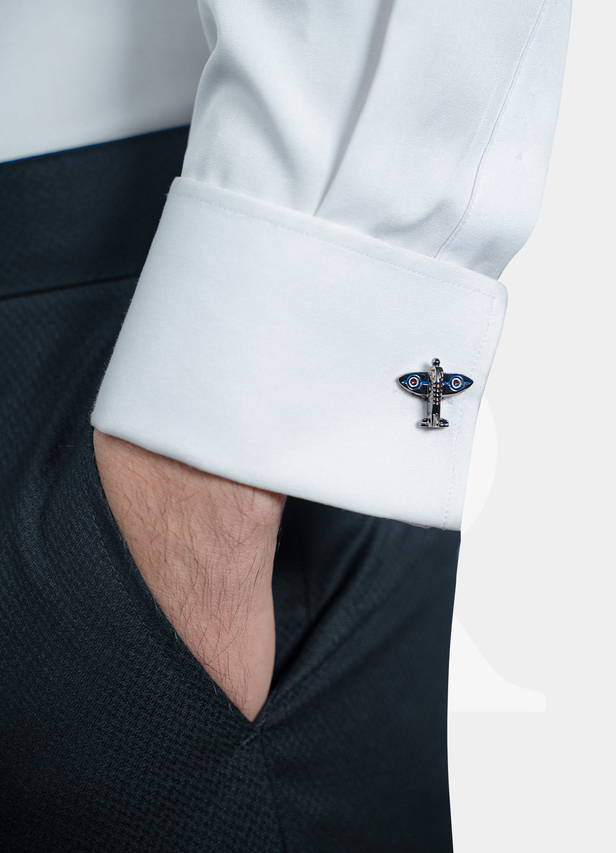 Cufflinks Standard - Black Plane