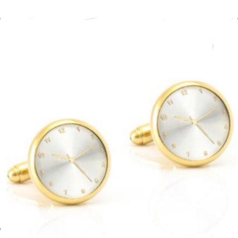 Cufflinks Premium - Gold Clock