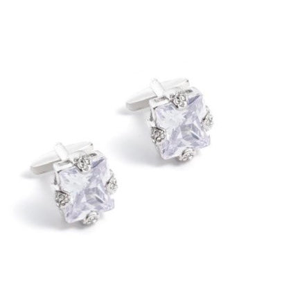 Cufflinks Premium - Silver Diamond