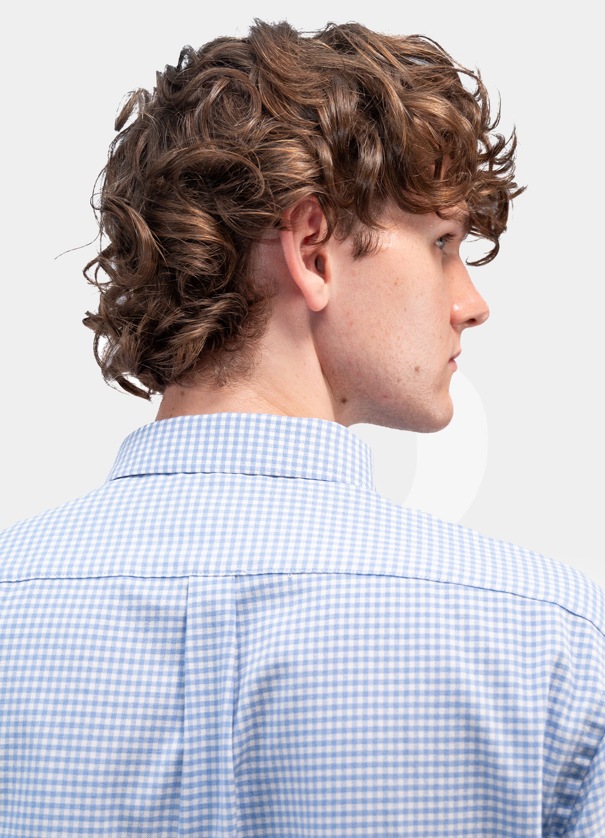 Dress Shirt - Light Blue Small Windowpane with Label