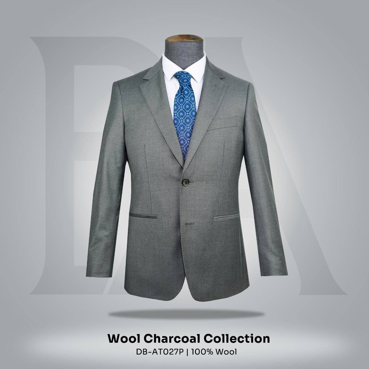 Wool Charcoal Collection, DB-AT027P | 100% Wool Suit Jacket