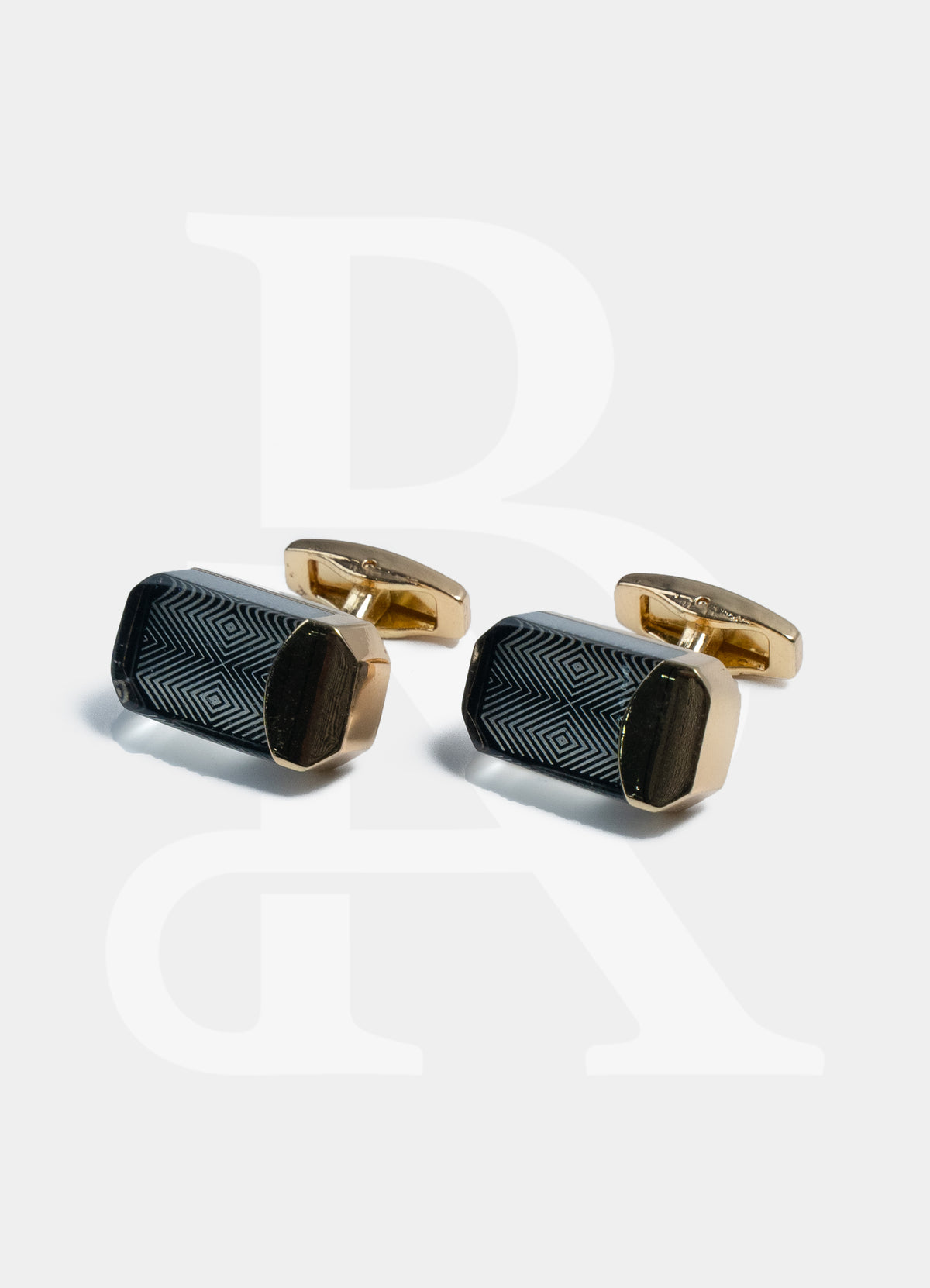 Cufflinks Premium - Gold Crystal