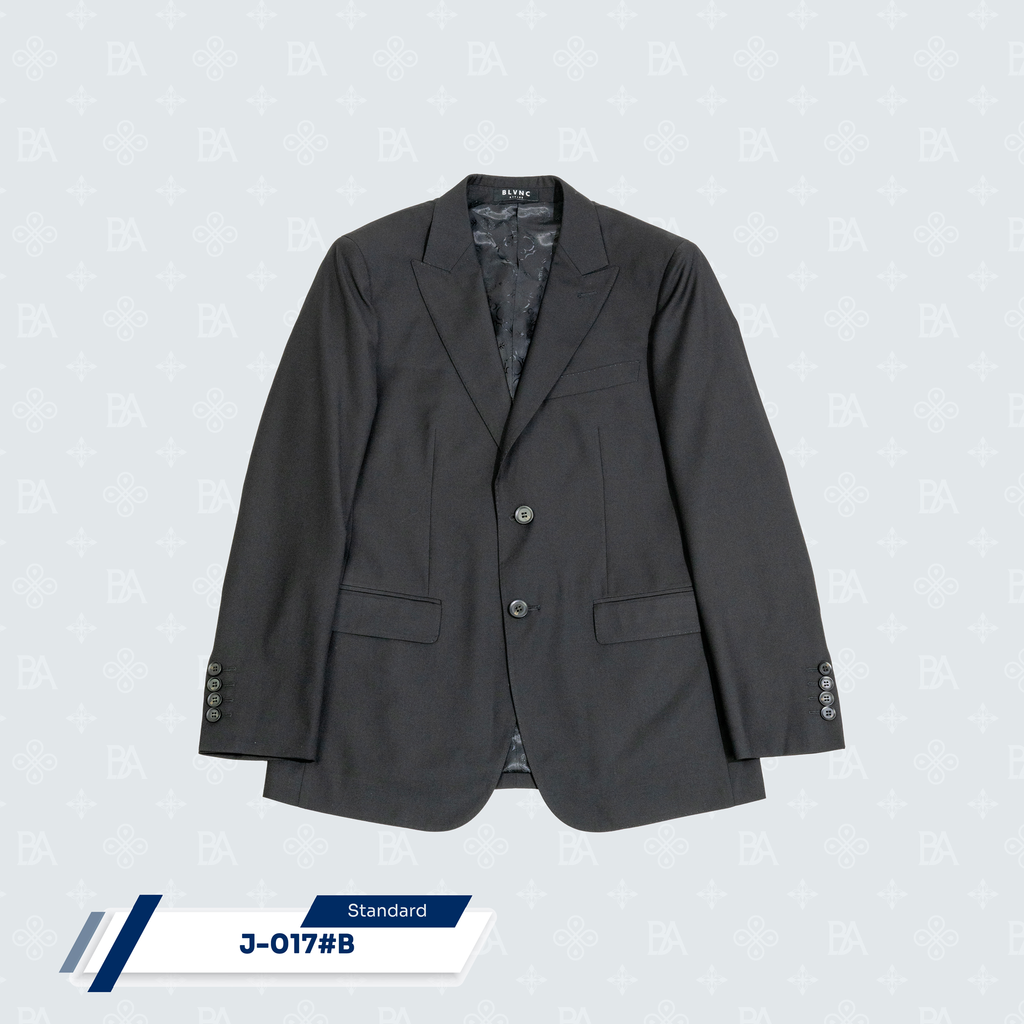 Peak Lapel 2 Buttons Suit Jacket - Black