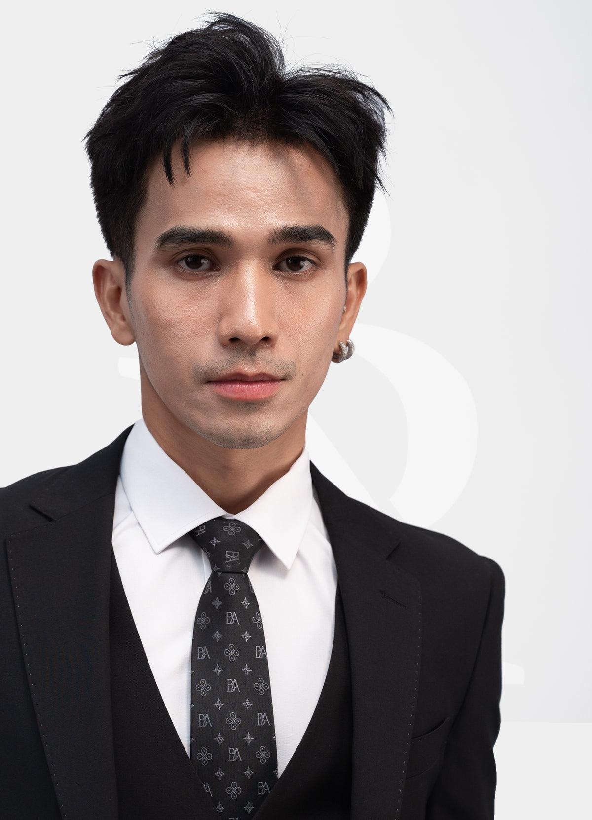 Peak Lapel 2 Buttons Suit Jacket - Black