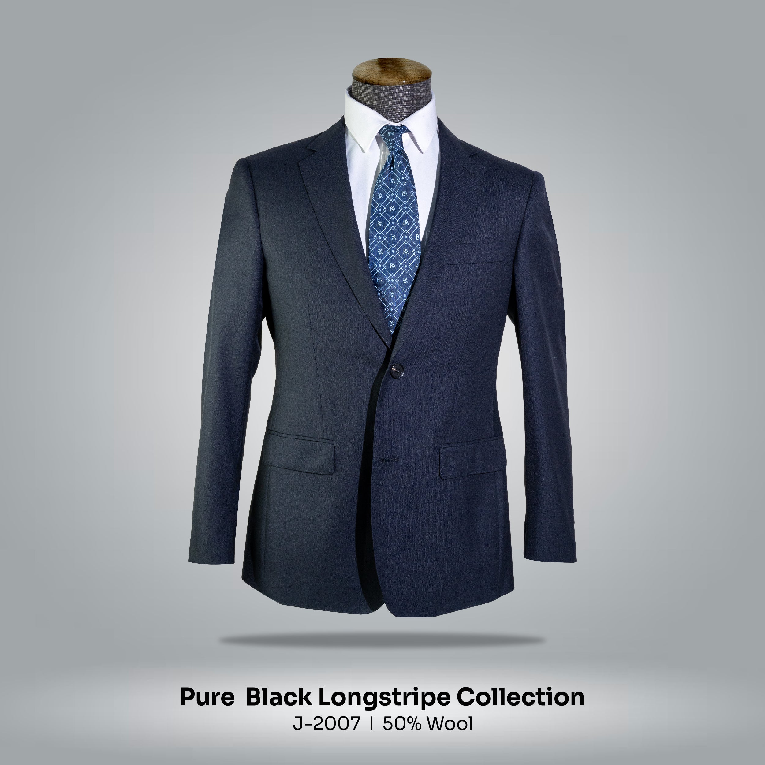 Classic 2 Buttons Suit Jacket - Black Longstripe