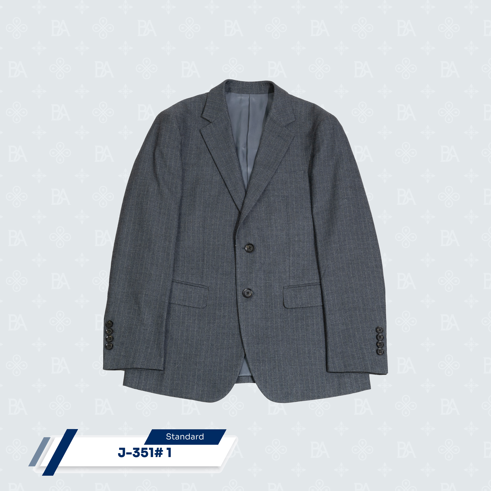 Double Breasted Suit Jacket - Black Pinstripe
