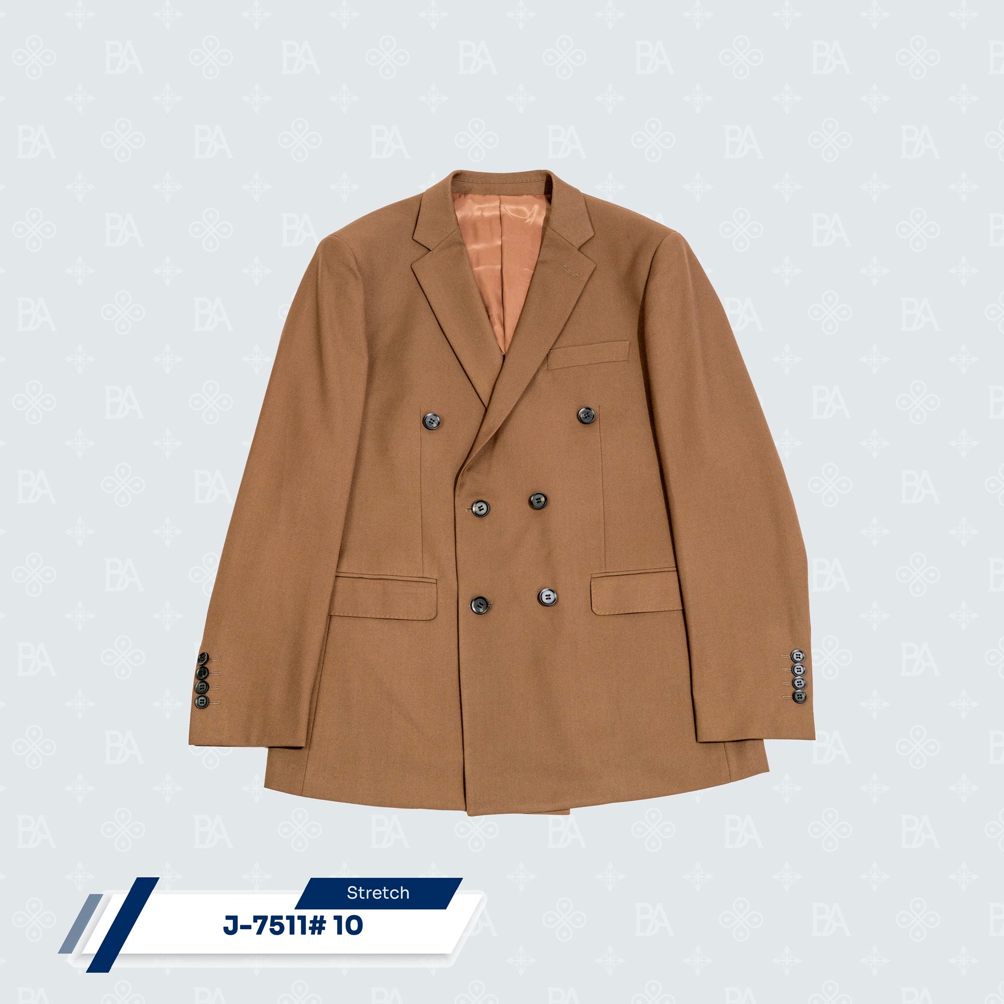 Double Breasted Suit Jacket - Dark Tan
