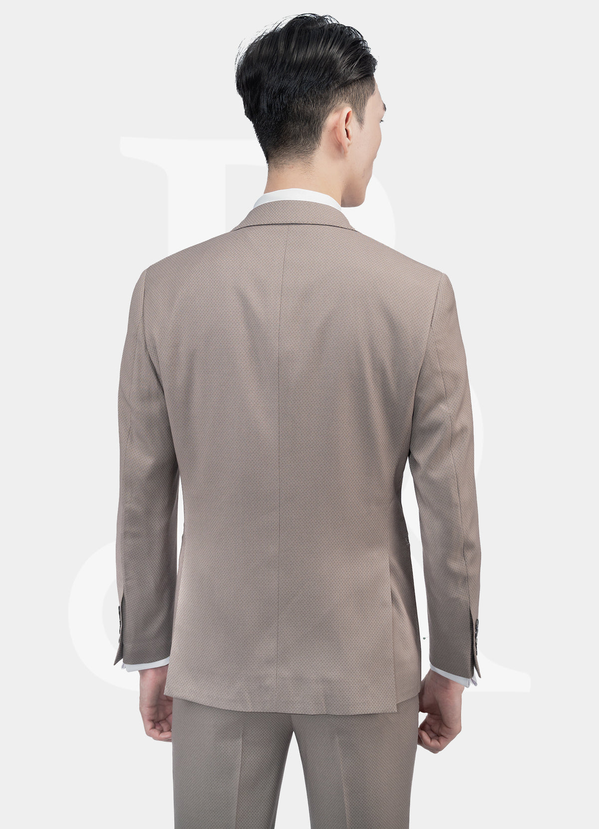 Stretch Suit Jacket - Double Breasted Sand A25629-13