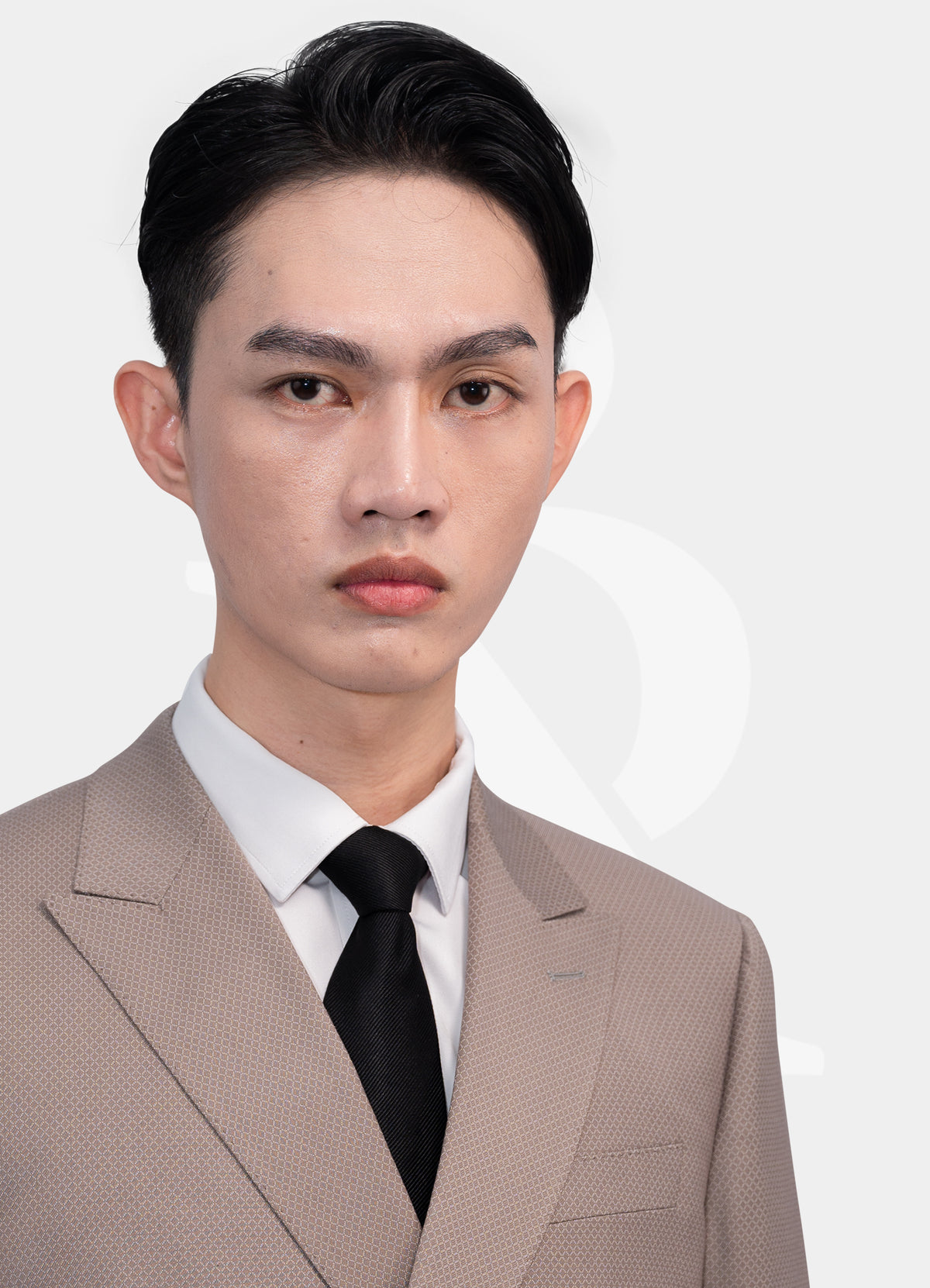 Stretch Suit Jacket - Double Breasted Sand A25629-13