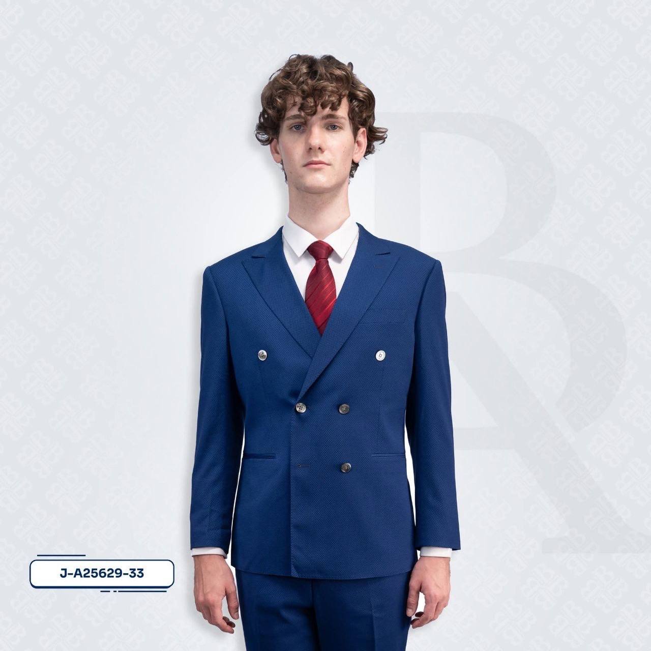 Stretch Suit Jacket - Double Breasted Navy A25629-33