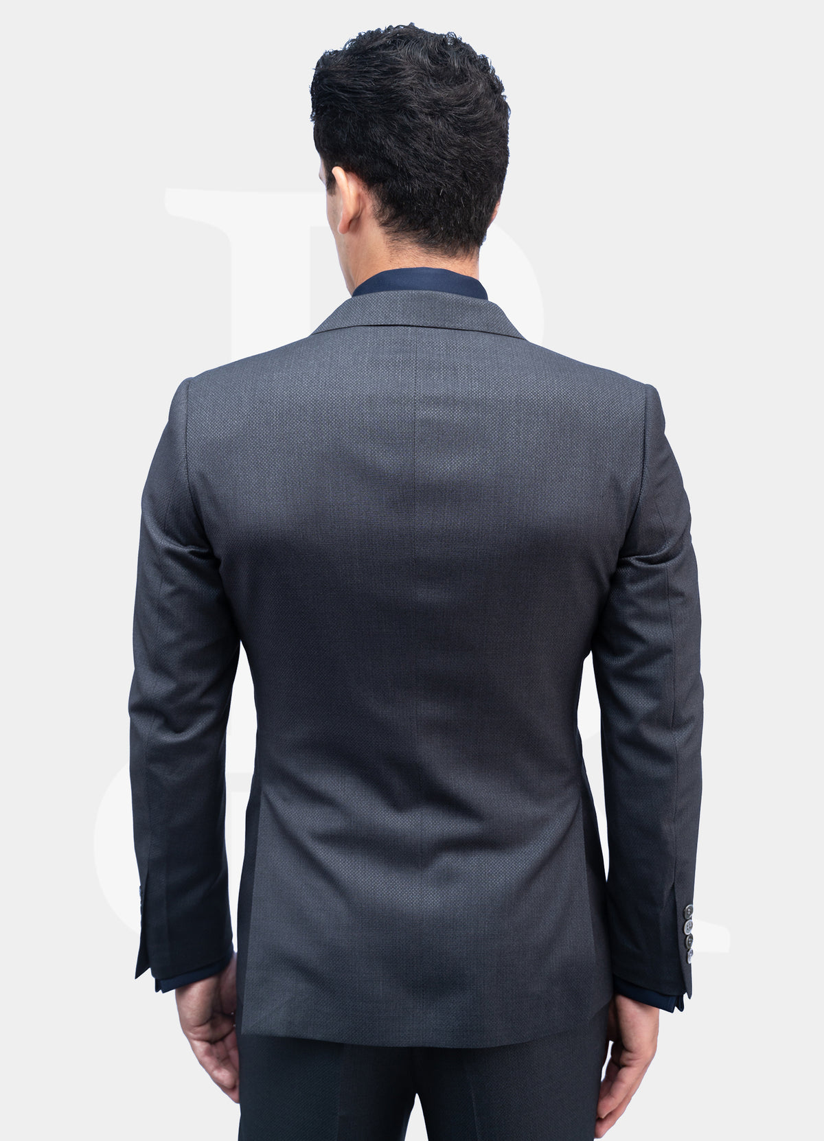 Standard Suit Jacket - Double Breasted Dark Grey E9121-19