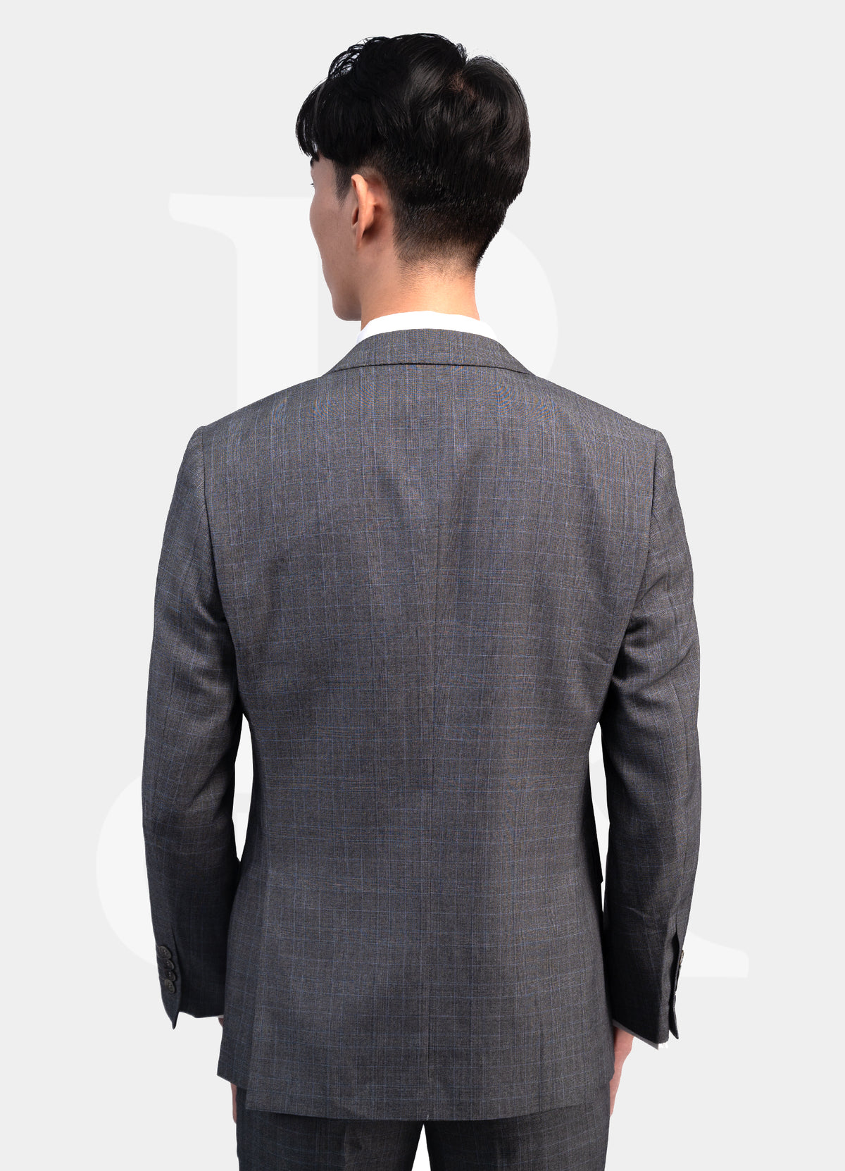 Standard Suit Jacket -  2-Buttons Notch Lapel Dark Grey Windowpane L3020-10