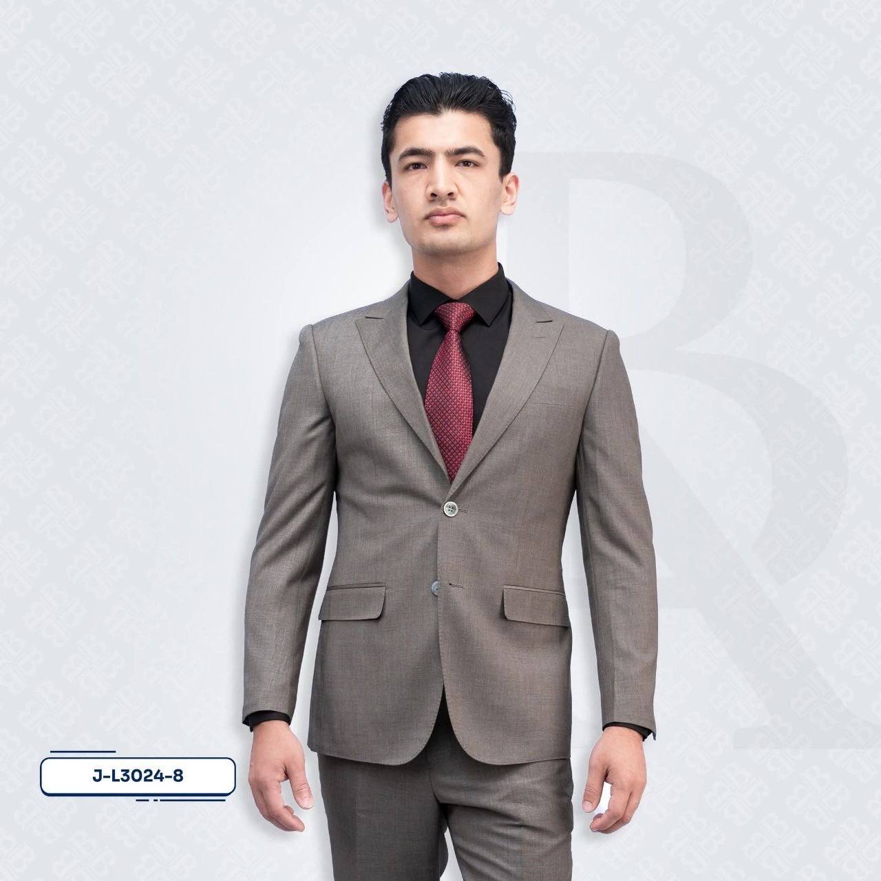 Standard Suit Jacket - 2-Buttons Peak Lapel Grey Windowstripe L3024-8
