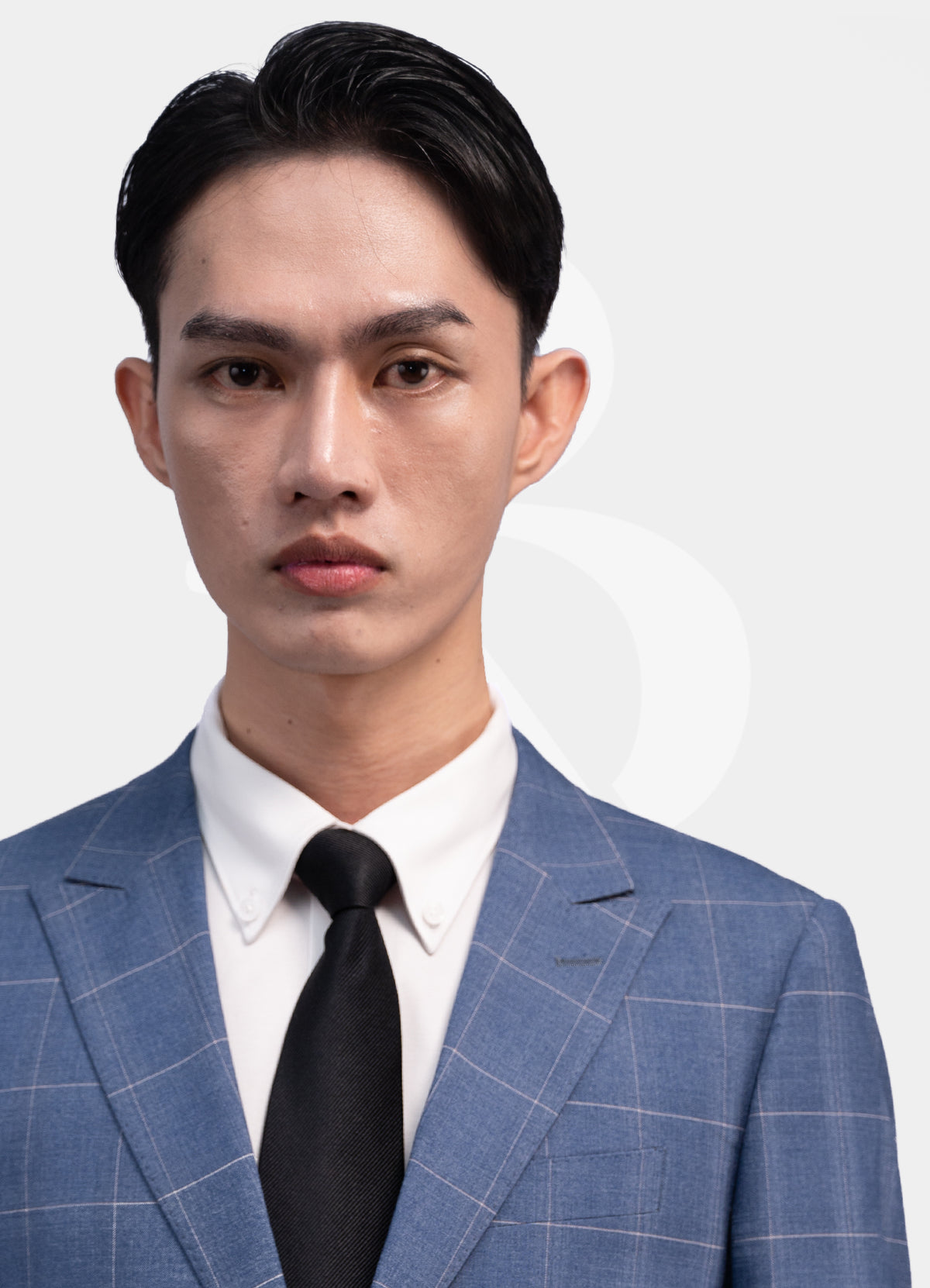 Stretch Suit Jacket - 2-Buttons Peak Lapel Navy Windowstripe L3063-18