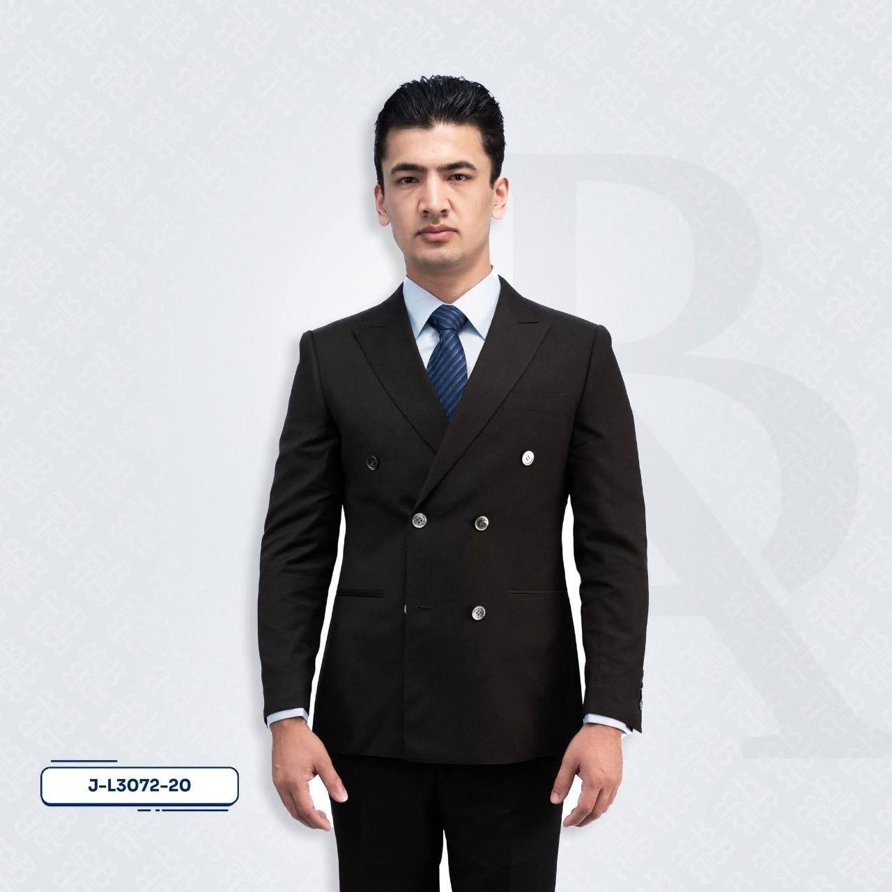 Standard Suit Jacket - Double Breasted Black L3072-20