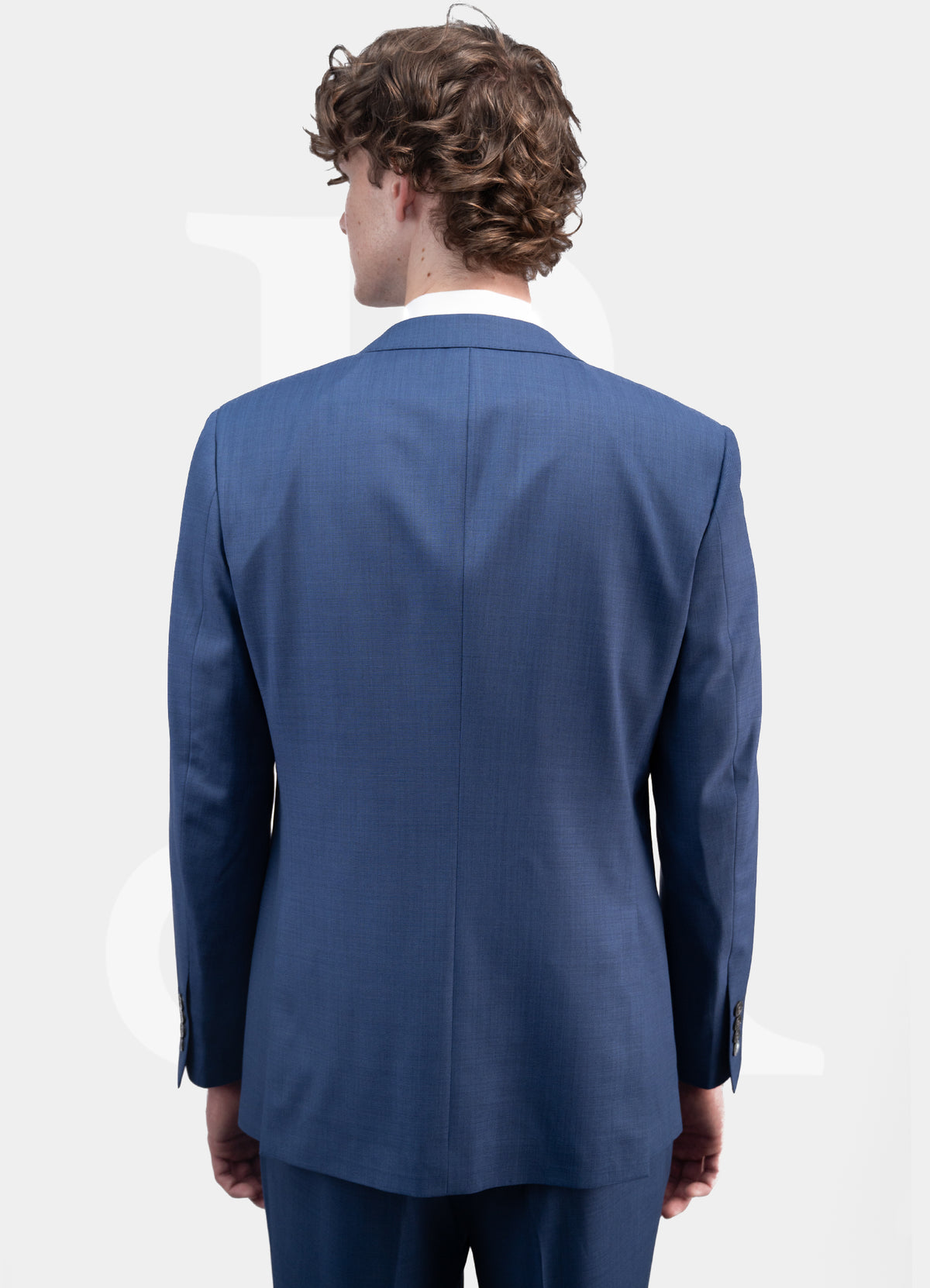 100% Wool 2 Buttons Suit Jacket - Light Navy
