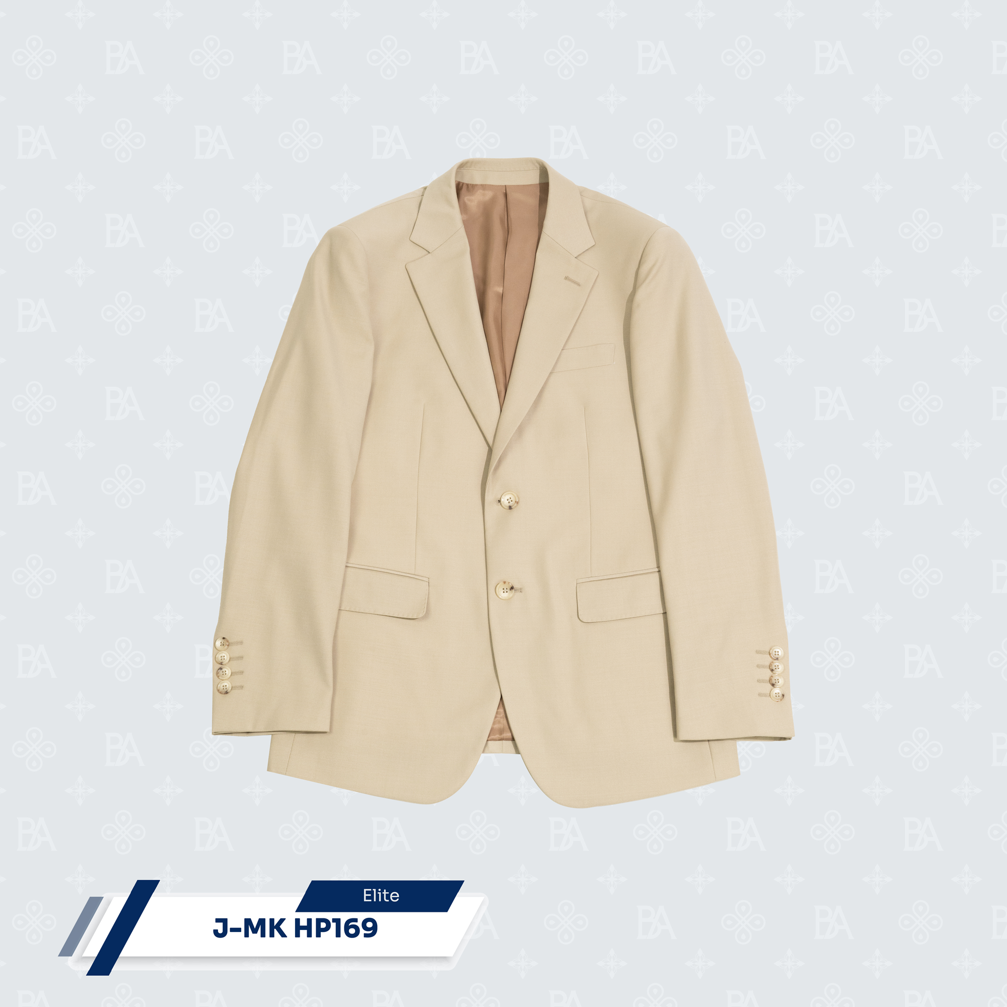 Wool Blended Classic 2 Buttons Suit Jacket - Tan