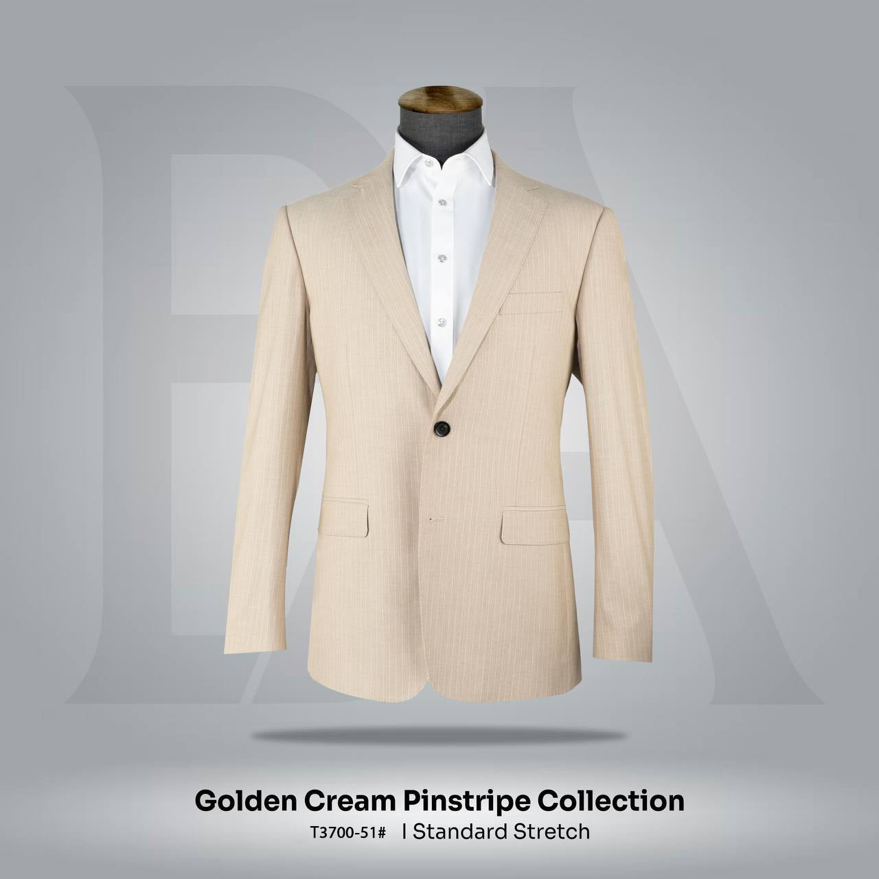 Sand Luxe Stripe Collection, T3700-51# | Standard Stretch Suit Jacket