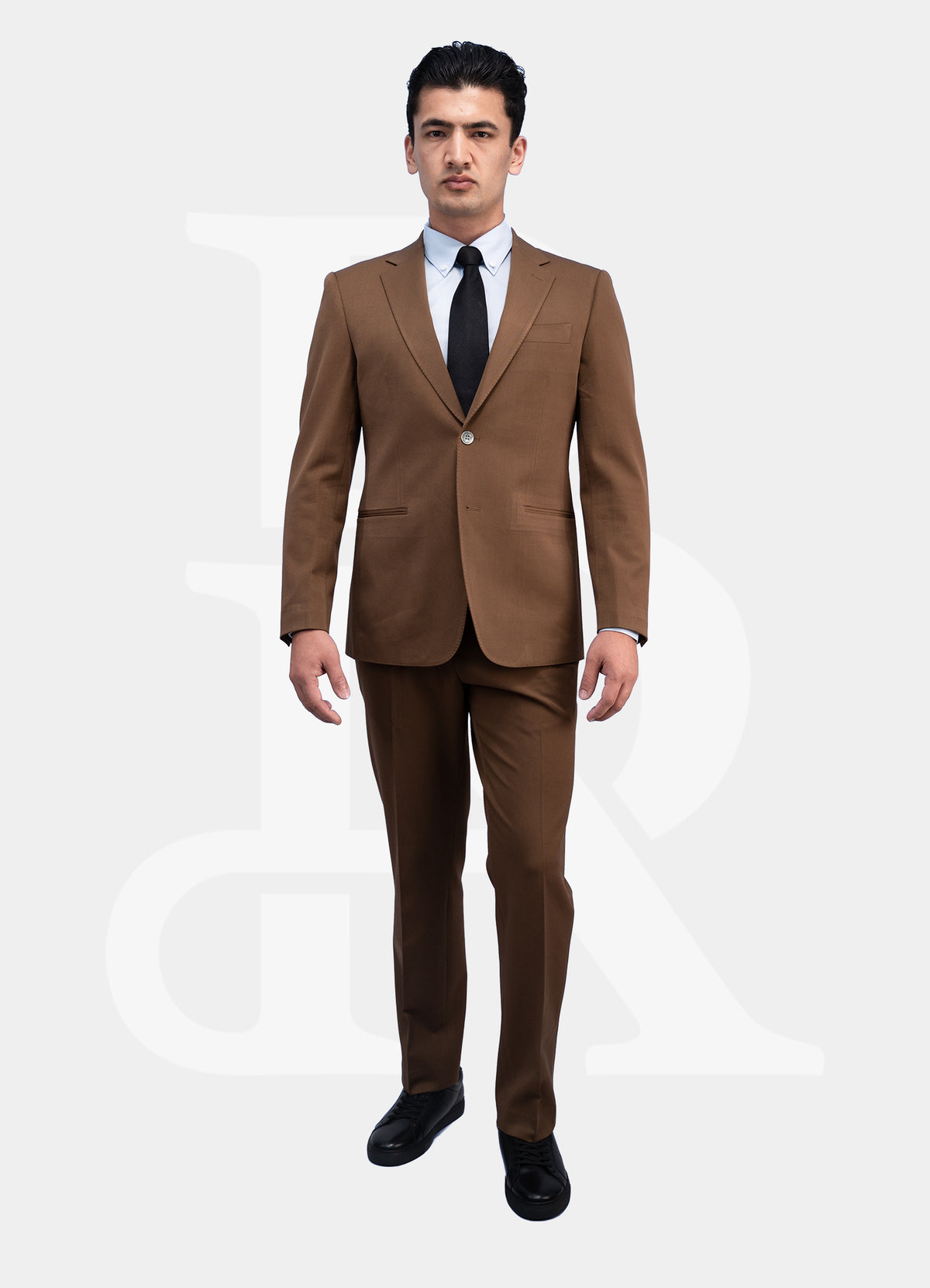 Stretch Suit Jacket -  2-Buttons Wide Notch Lapel Brown TB-D045P003