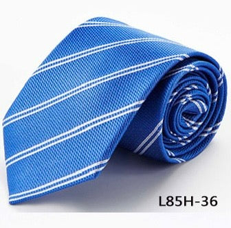 100% Silk Necktie - Sky Blue Stripe