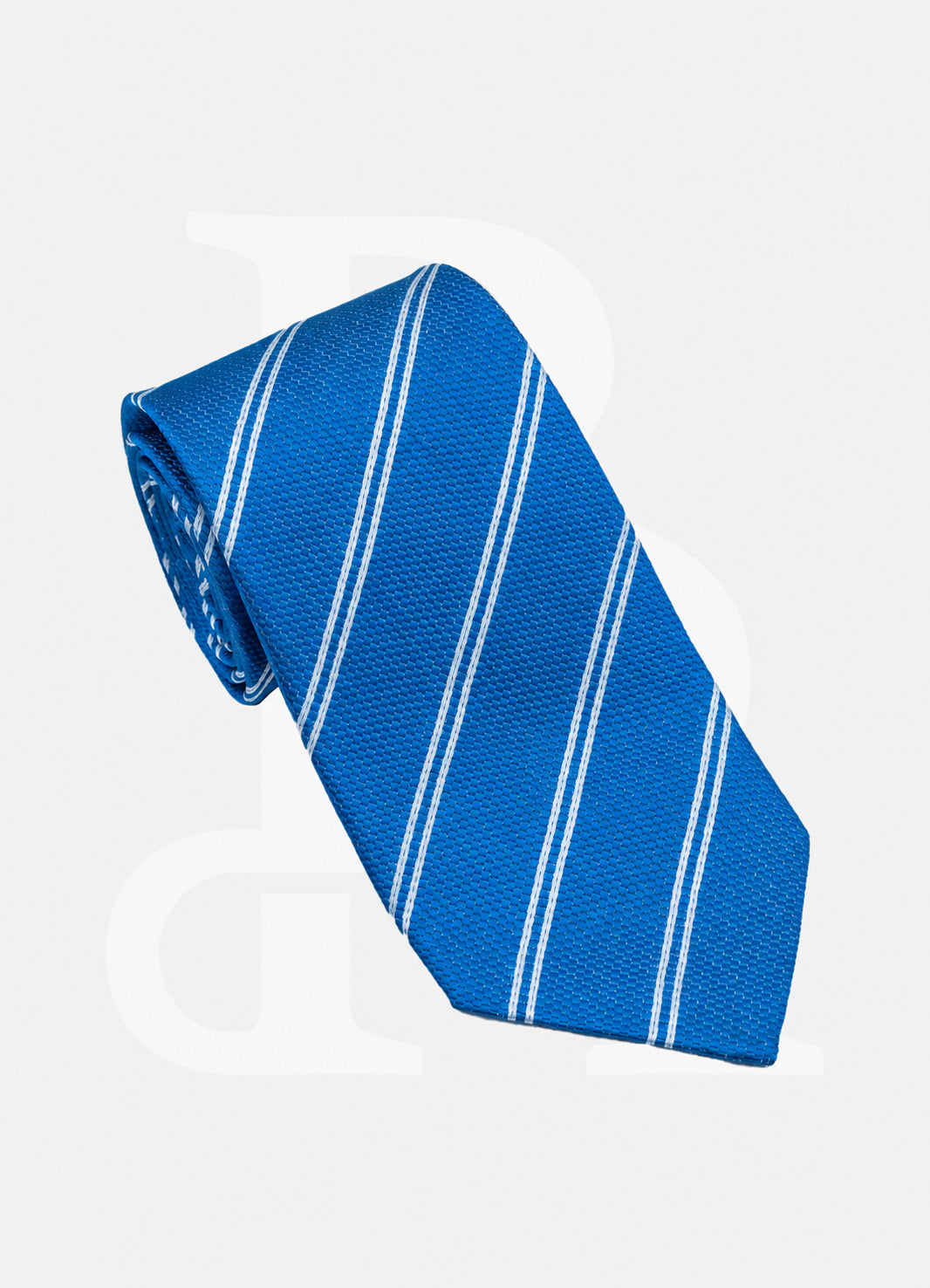 100% Silk Necktie - Sky Blue Stripe