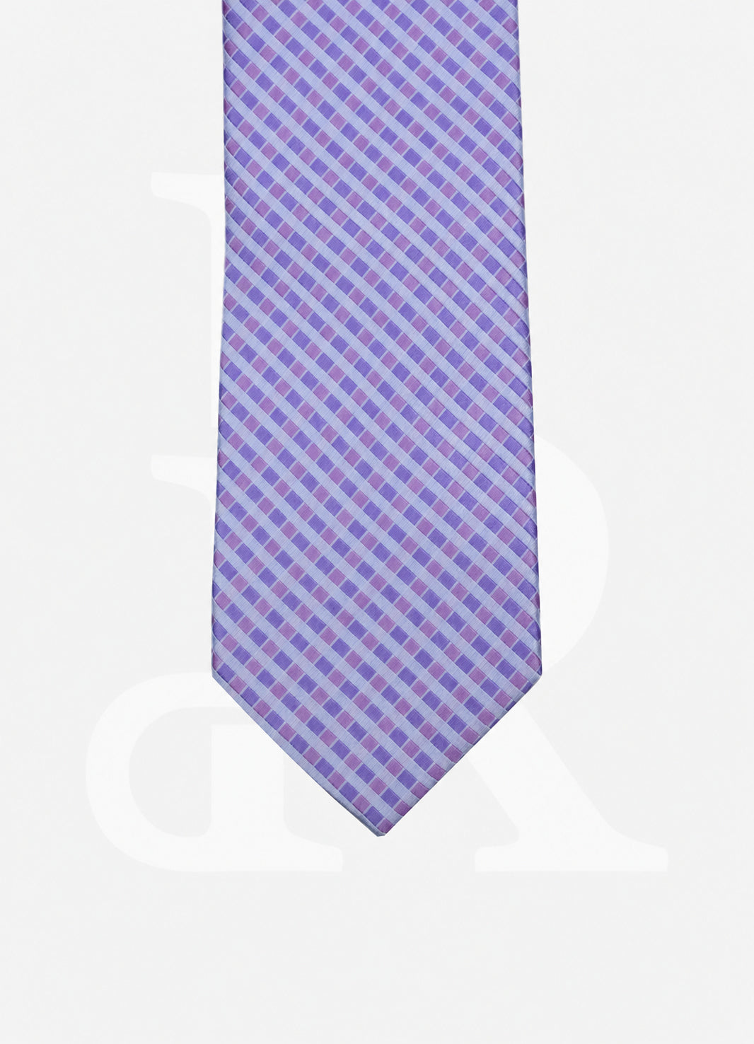 100% Silk Necktie - Light Purple White Stripe